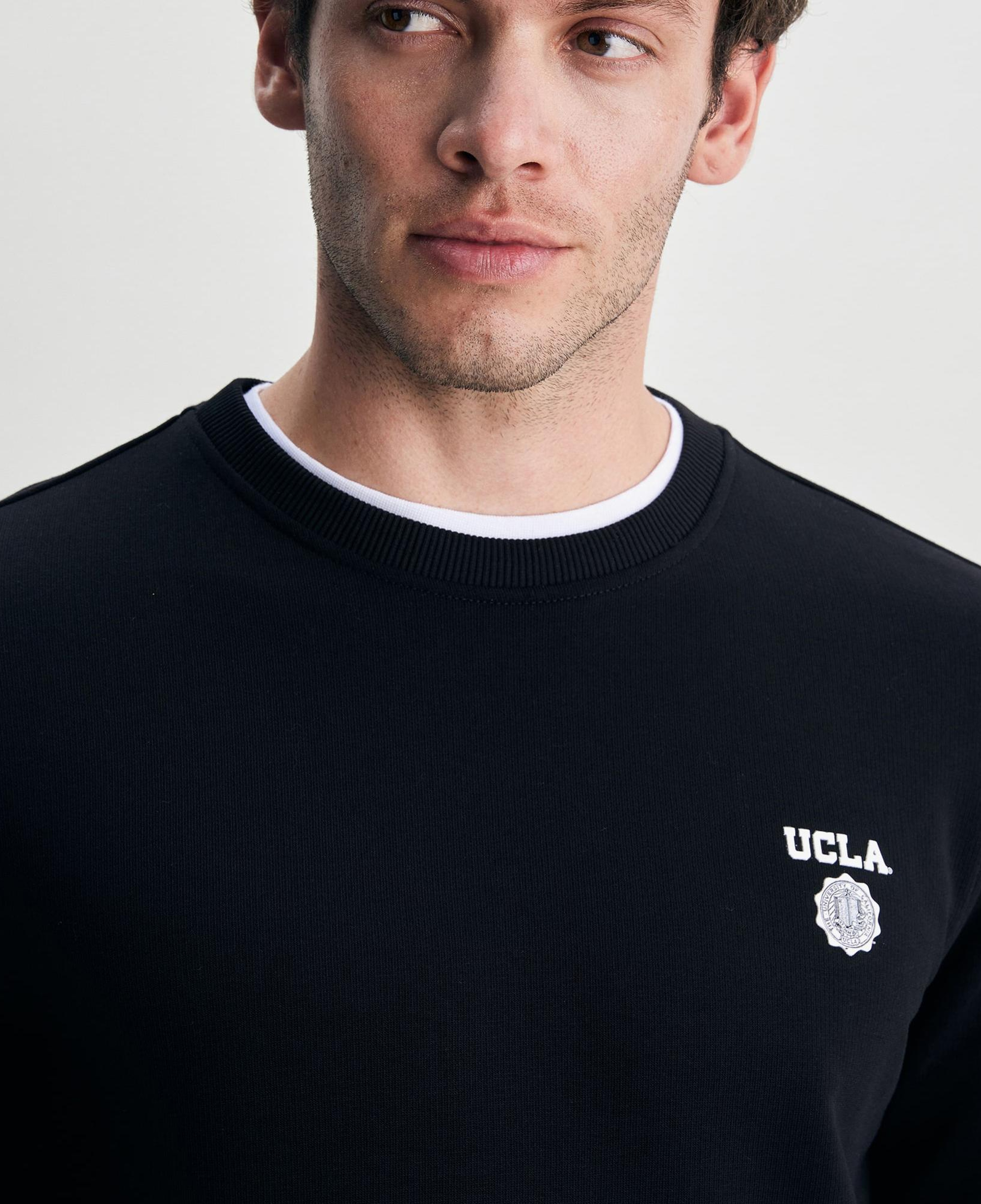 Ucla Valley Erkek Siyah Bisiklet Yaka Sweatshirt