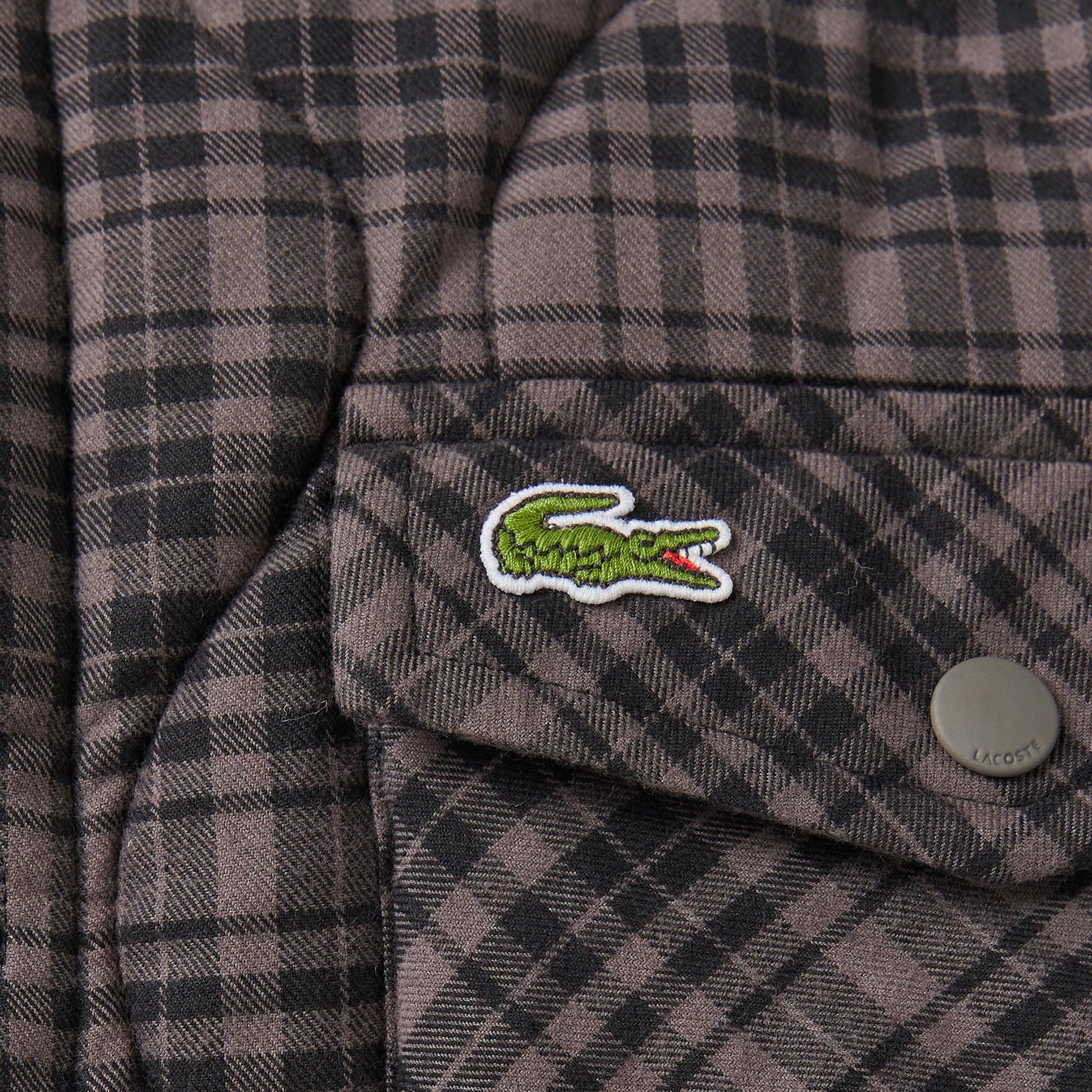 Lacoste Erkek Relaxed Fit Kareli Siyah Gömlek
