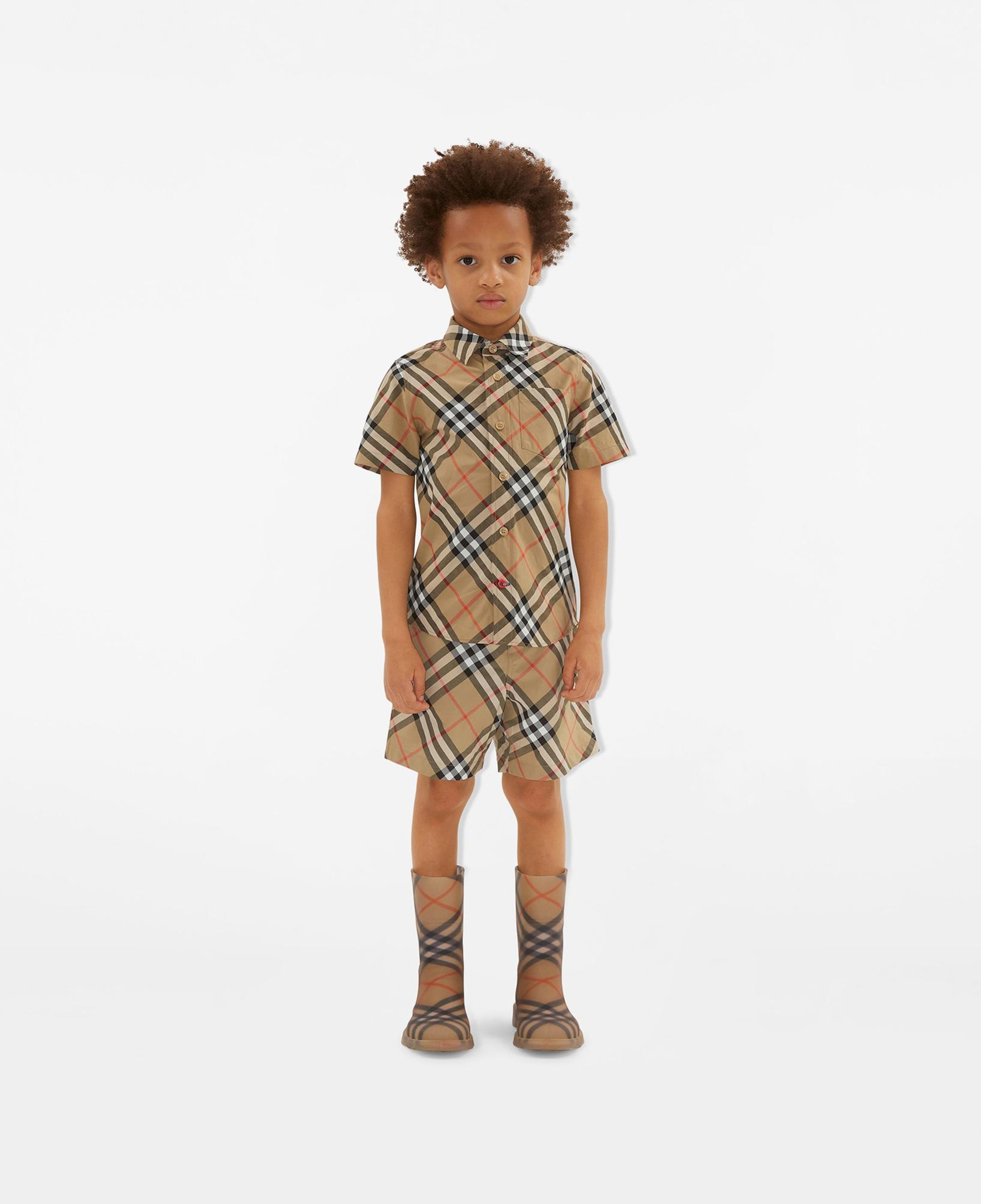 Burberry Owen Cotton Çocuk Bej Gömlek