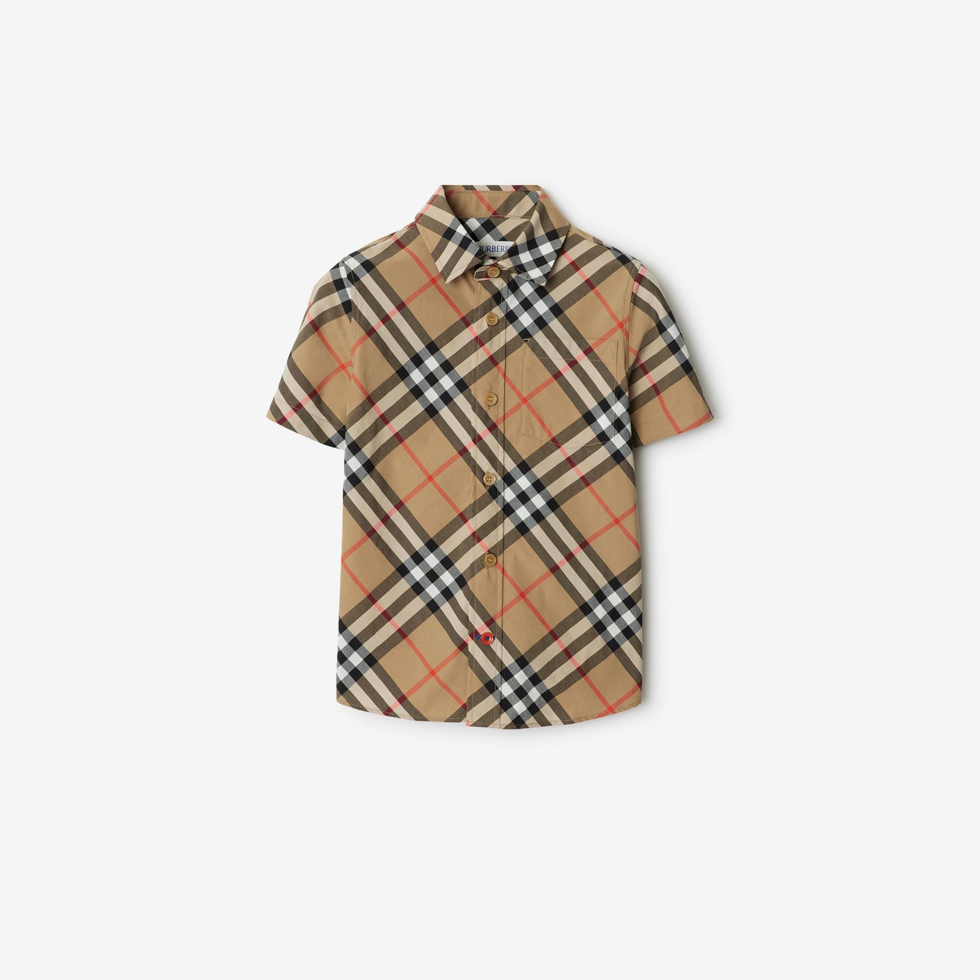 Burberry Owen Cotton Çocuk Bej Gömlek