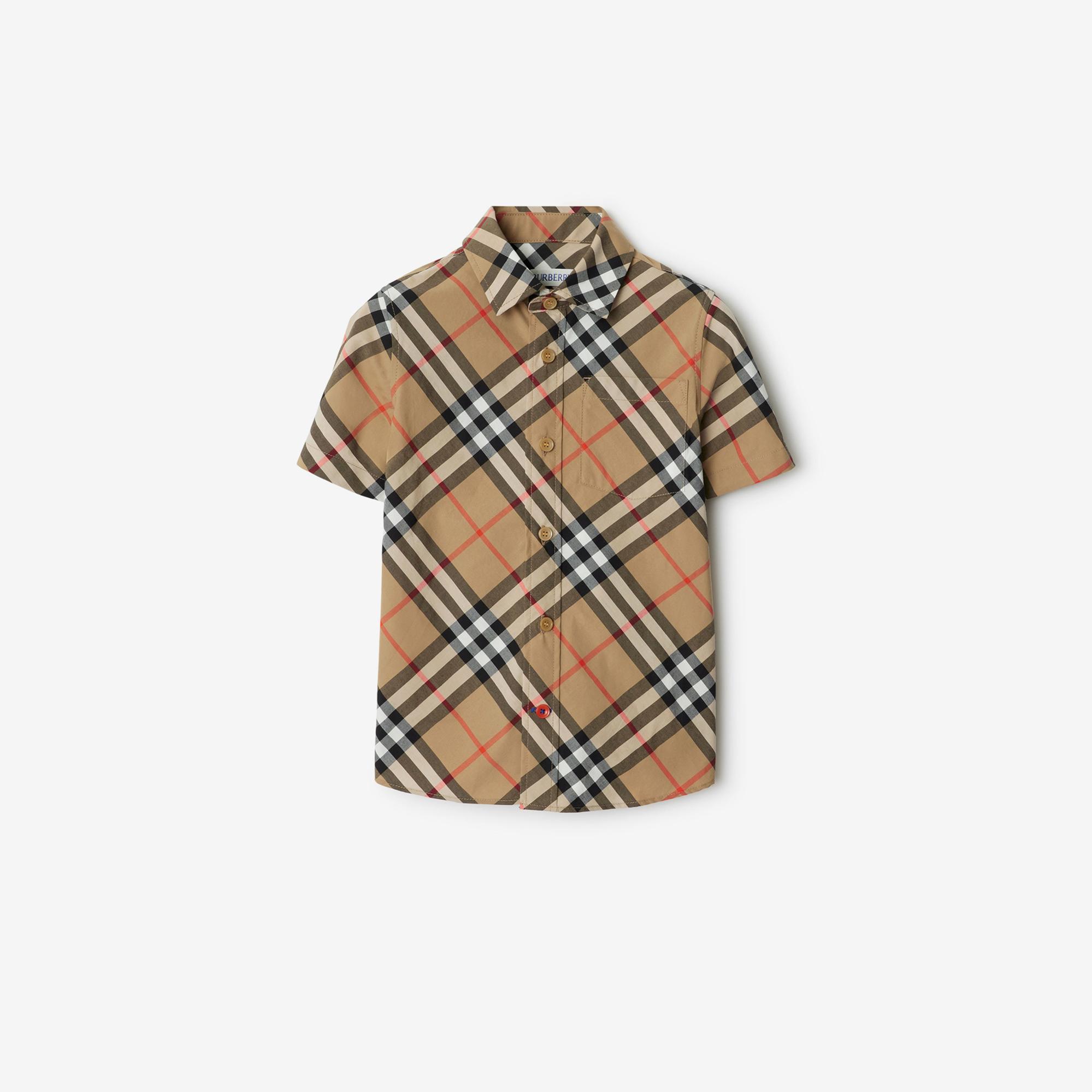 Burberry Owen Cotton Çocuk Bej Gömlek