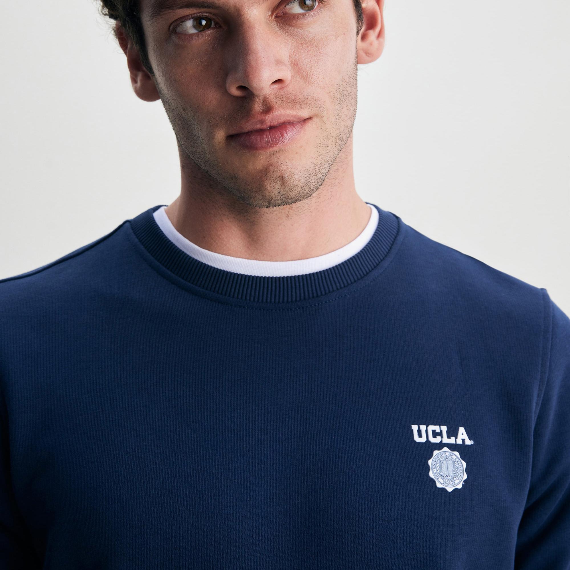 Ucla Valley Erkek Mavi Bisiklet Yaka Sweatshirt