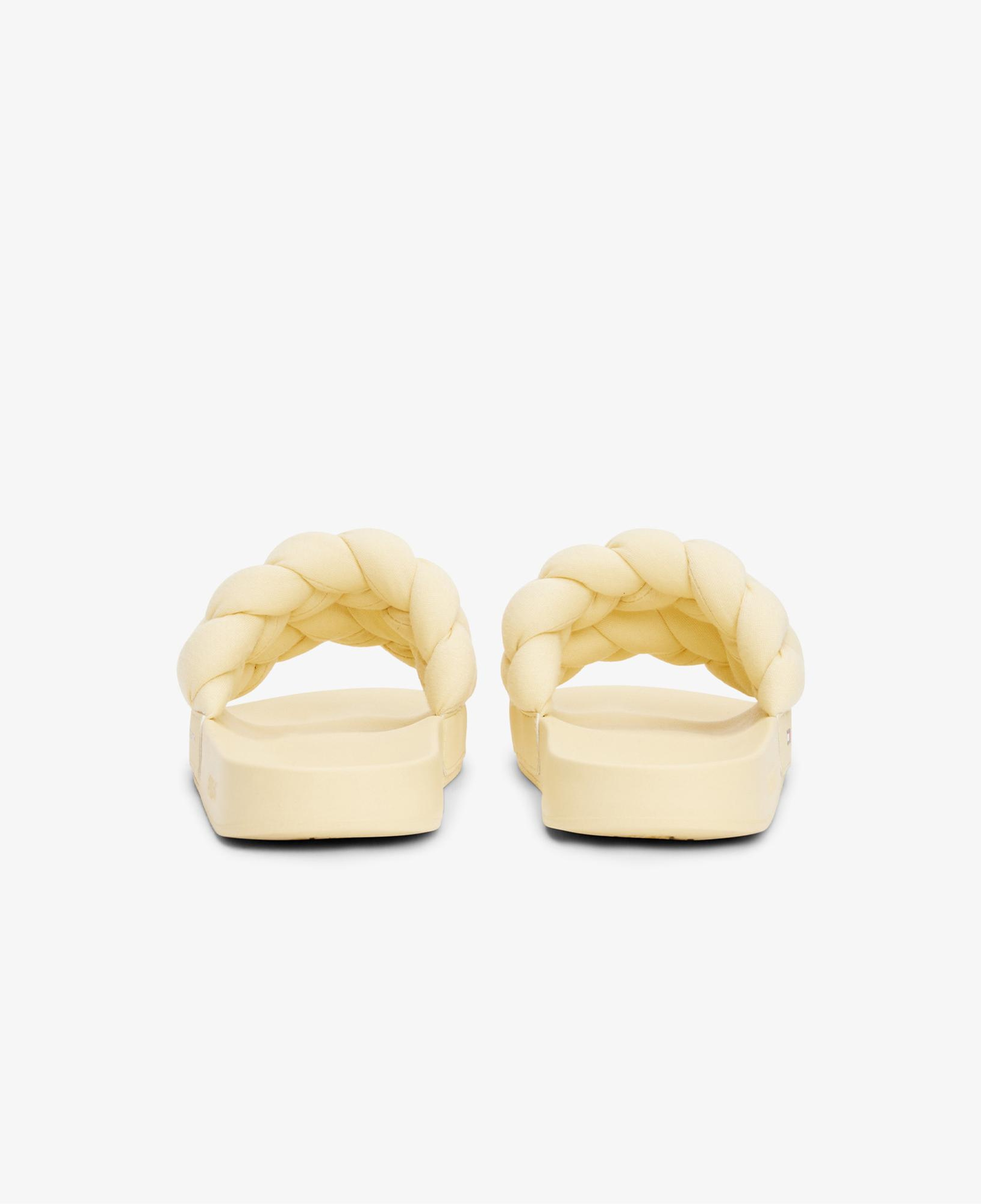 Tommy Jeans Logolu Kalın Örgülü Çift Bantlı Kadın Bej Terlik