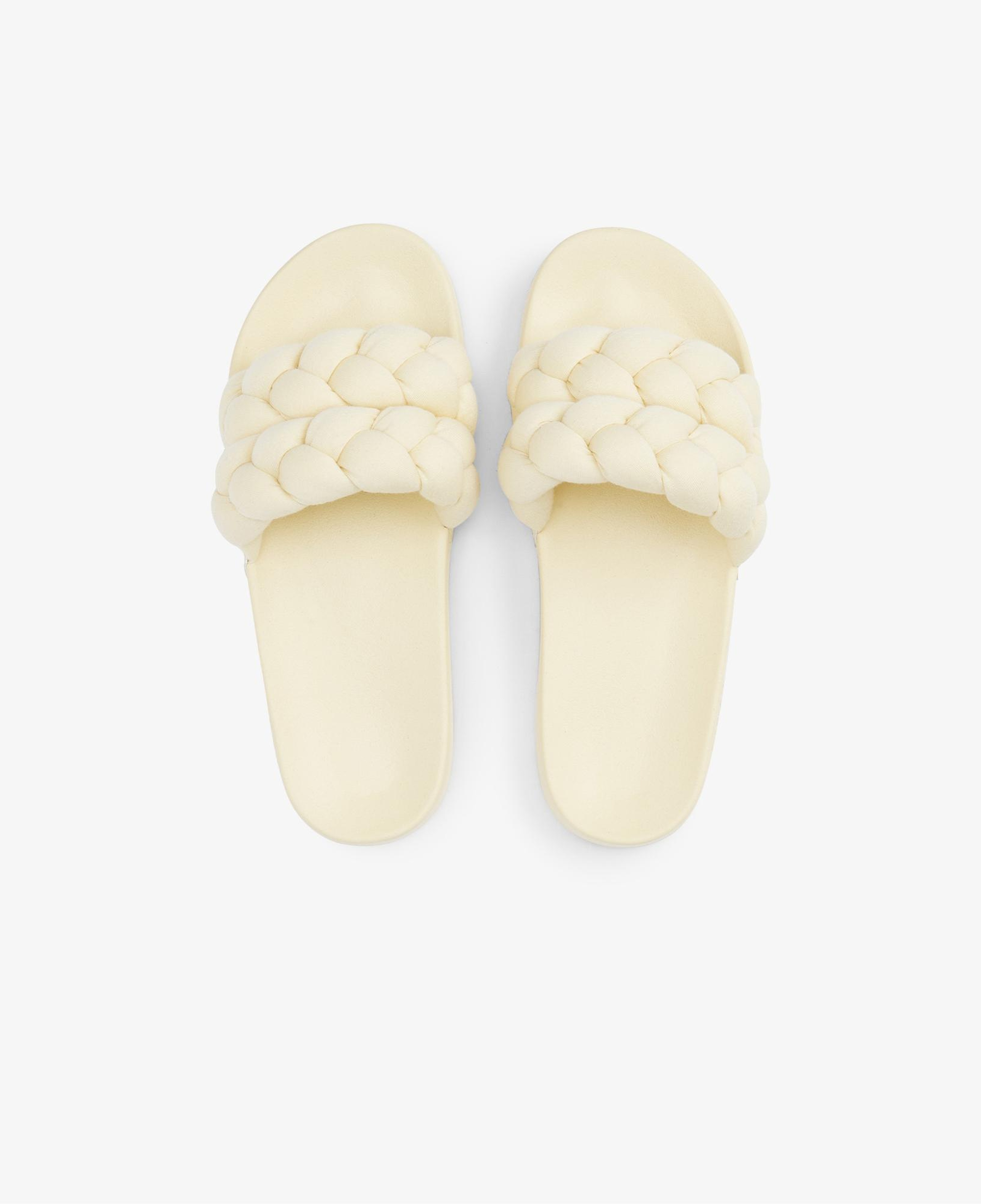 Tommy Jeans Logolu Kalın Örgülü Çift Bantlı Kadın Bej Terlik