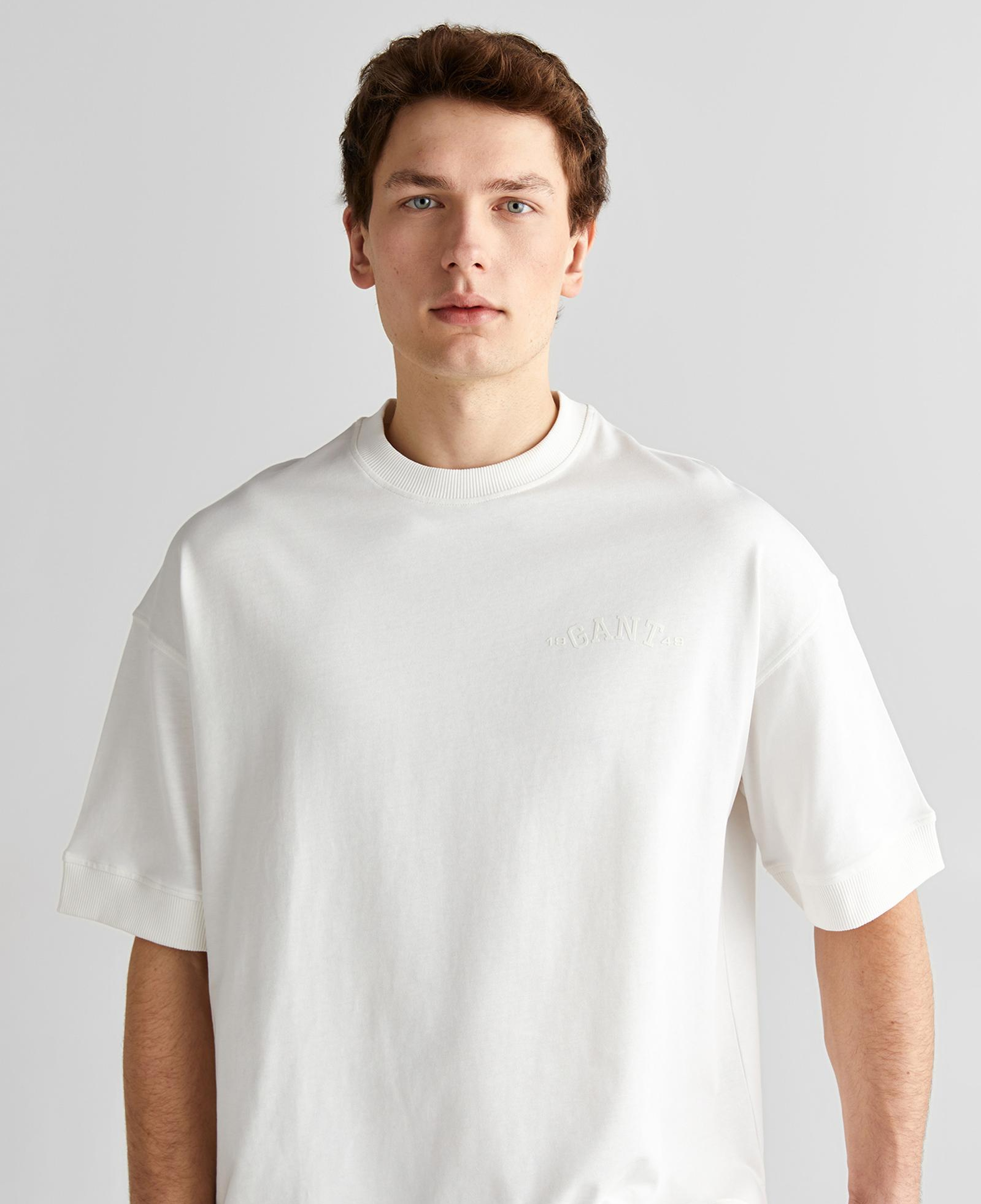 GANT Erkek Krem Orijinal Fit Bisiklet Yaka Logolu T-Shirt