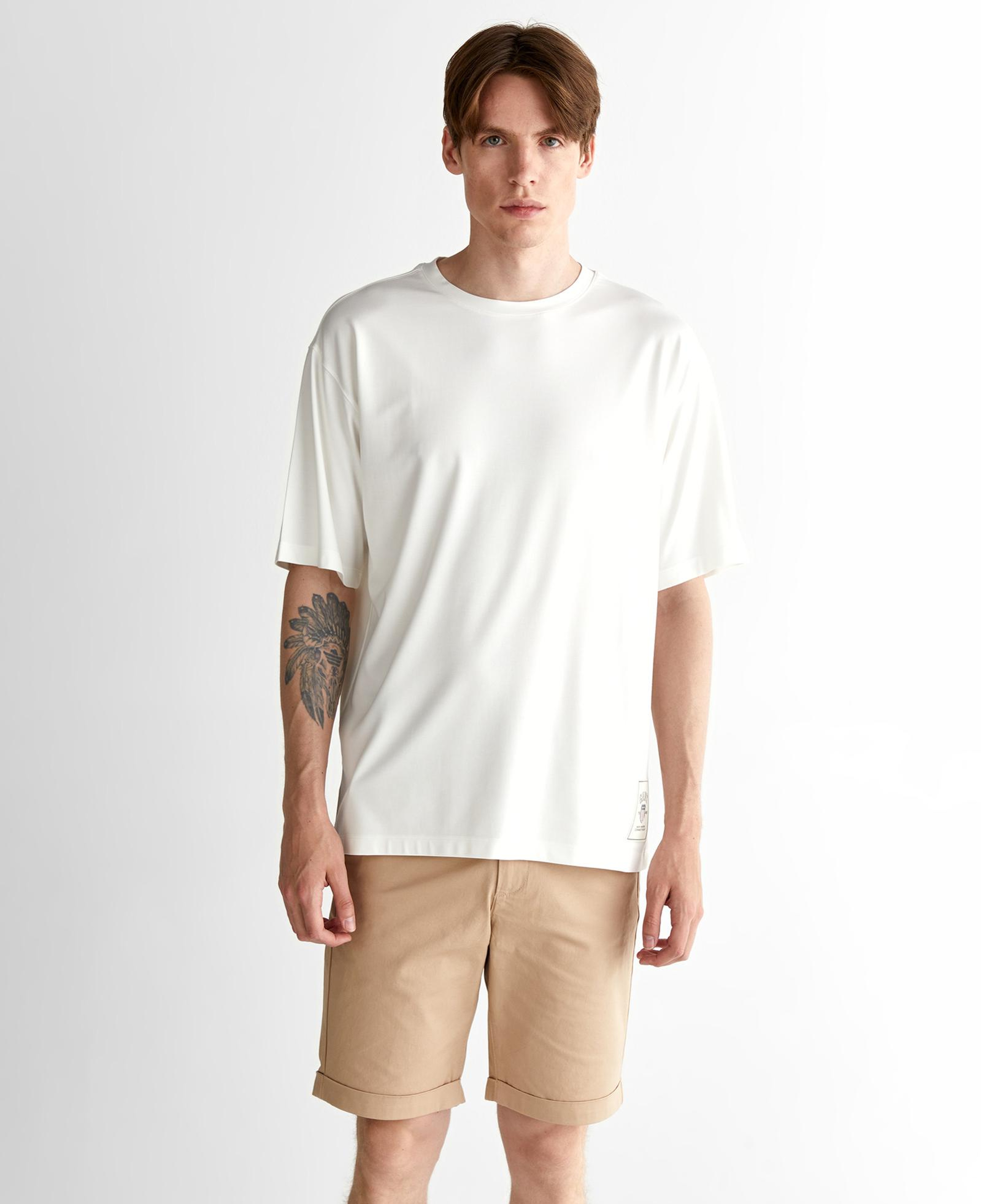GANT Erkek Krem Relaxed Fit Bisiklet Yaka Logolu T-Shirt
