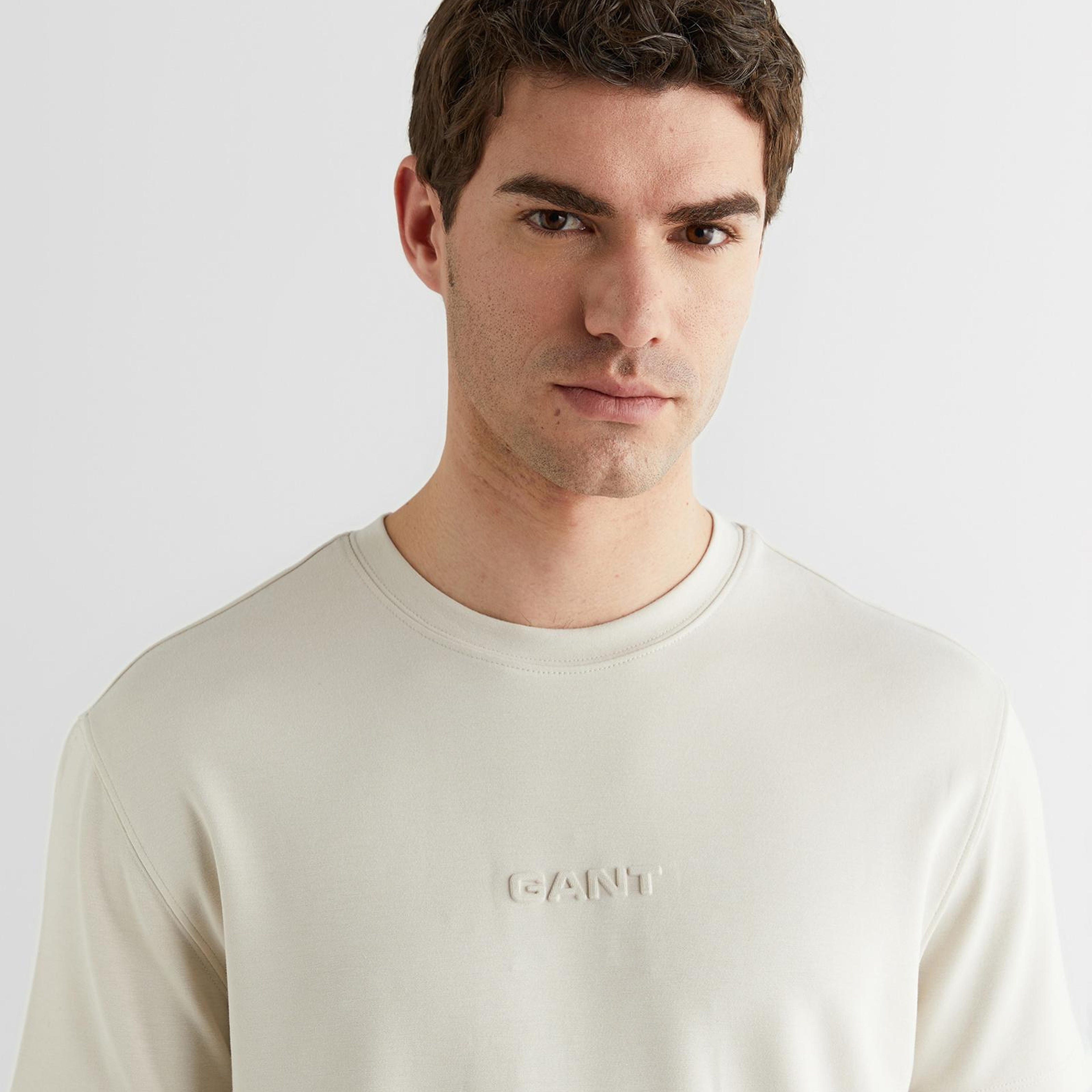 GANT Erkek Bej Baskılı Kısa Kollu T-Shirt