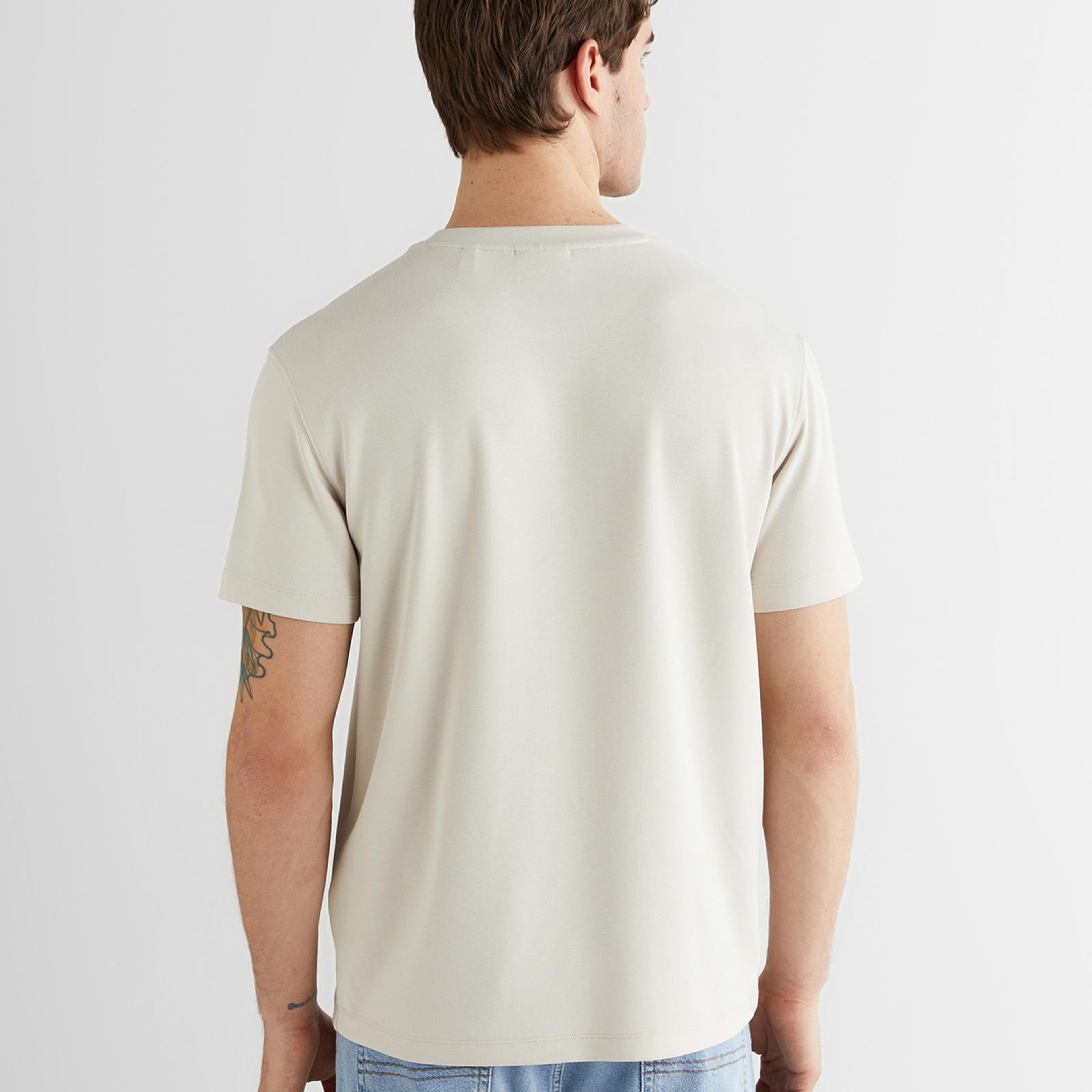 GANT Erkek Bej Baskılı Kısa Kollu T-Shirt