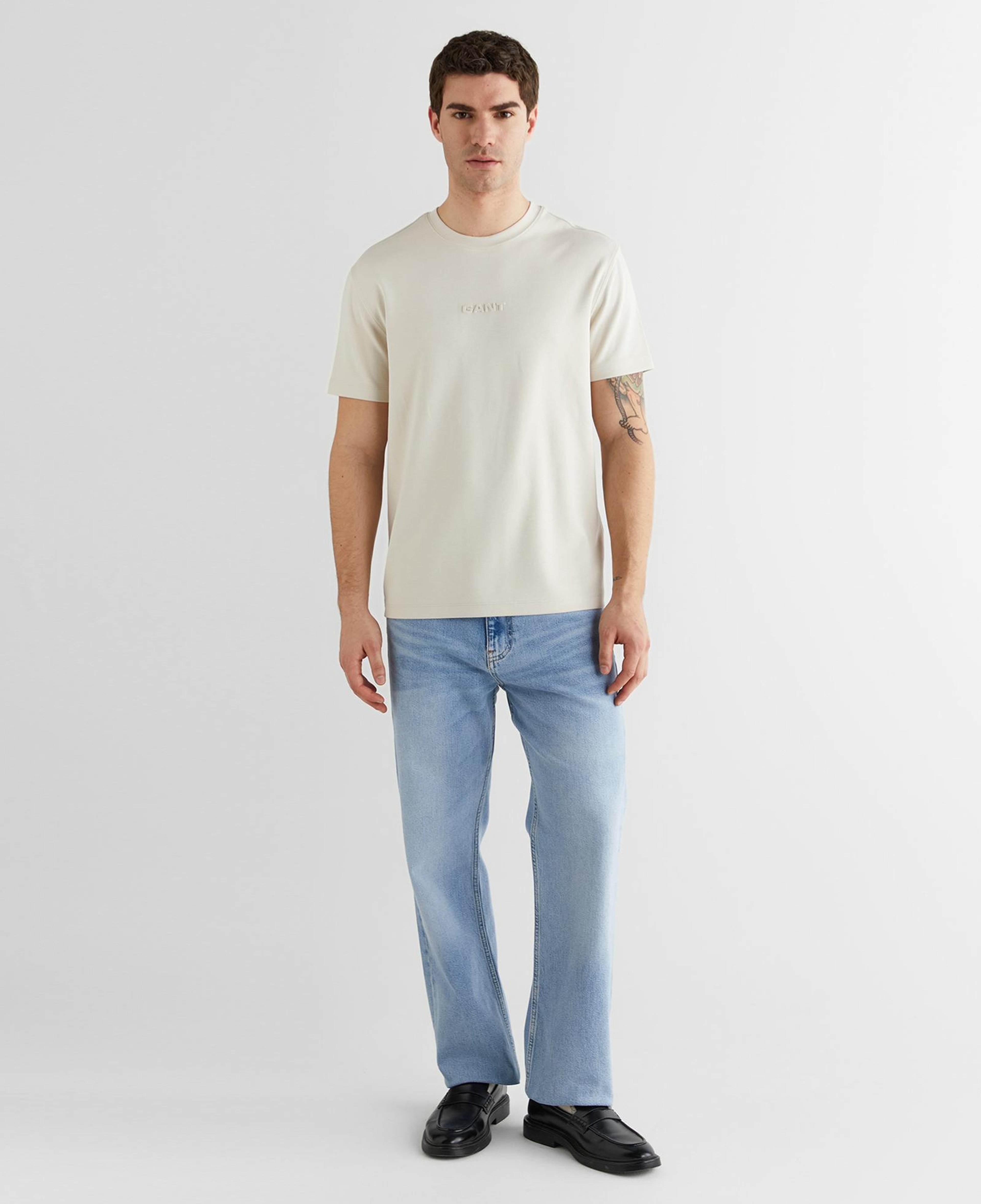 GANT Erkek Bej Baskılı Kısa Kollu T-Shirt