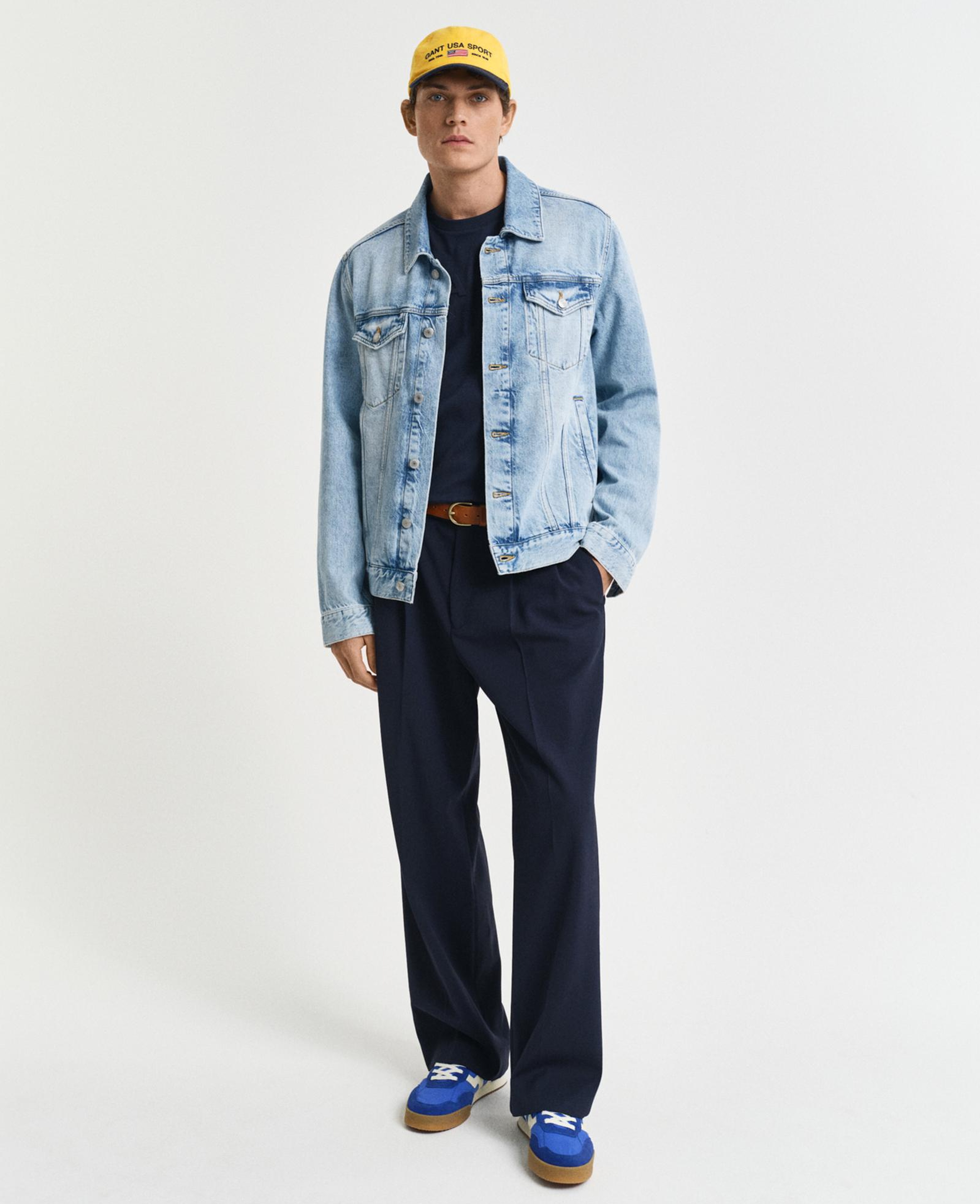 GANT Erkek Lacivert Regular Fit Bisiklet Yaka Logolu T-Shirt