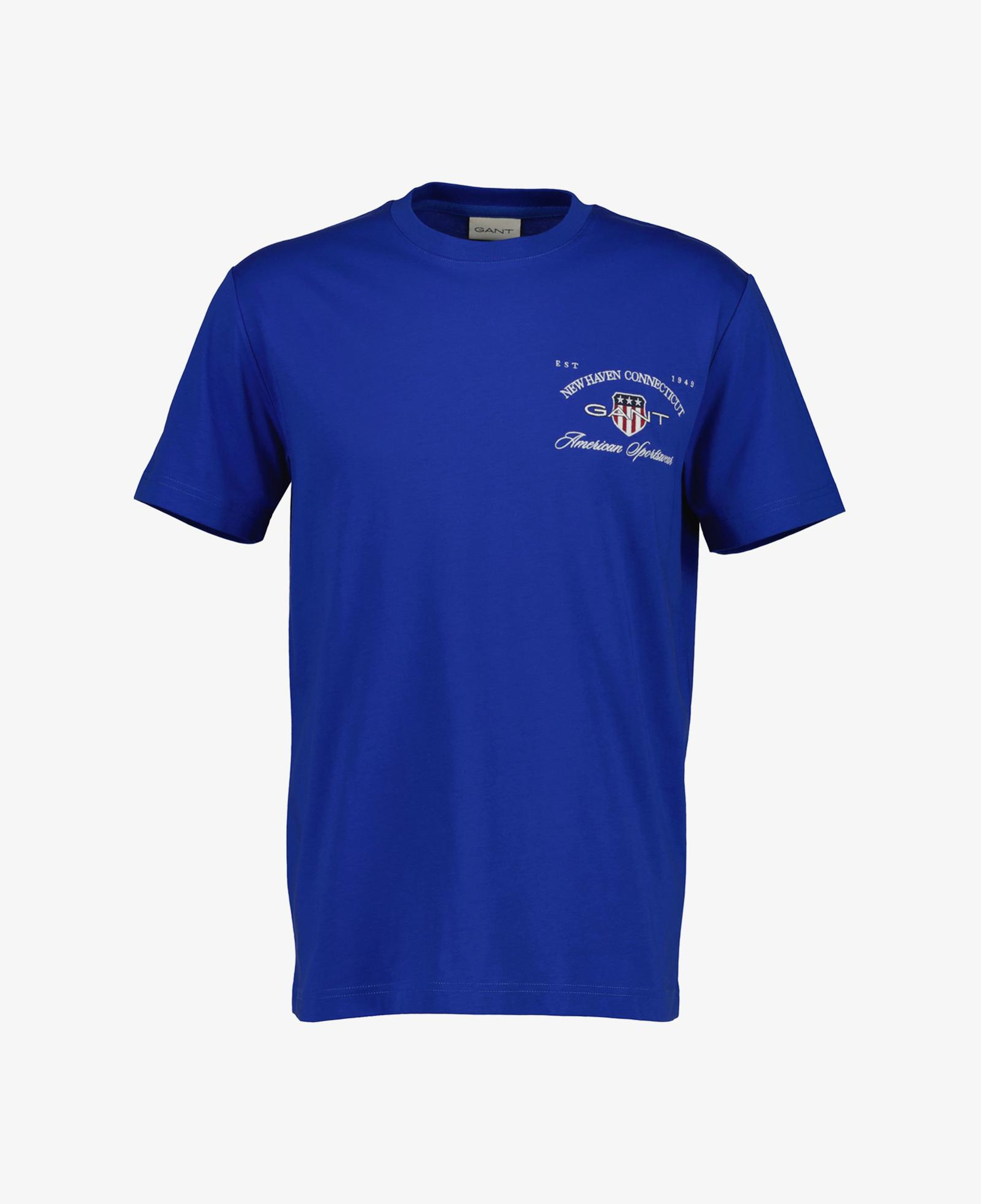 GANT Erkek Mavi Baskılı Kısa Kollu T-Shirt