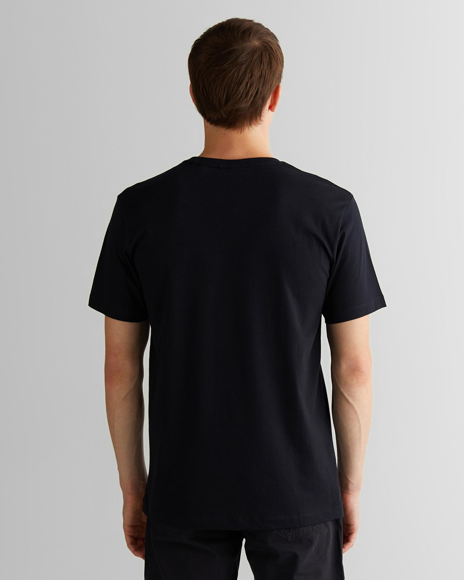 GANT Erkek Siyah Regular Fit Bisiklet Yaka Logolu T-Shirt