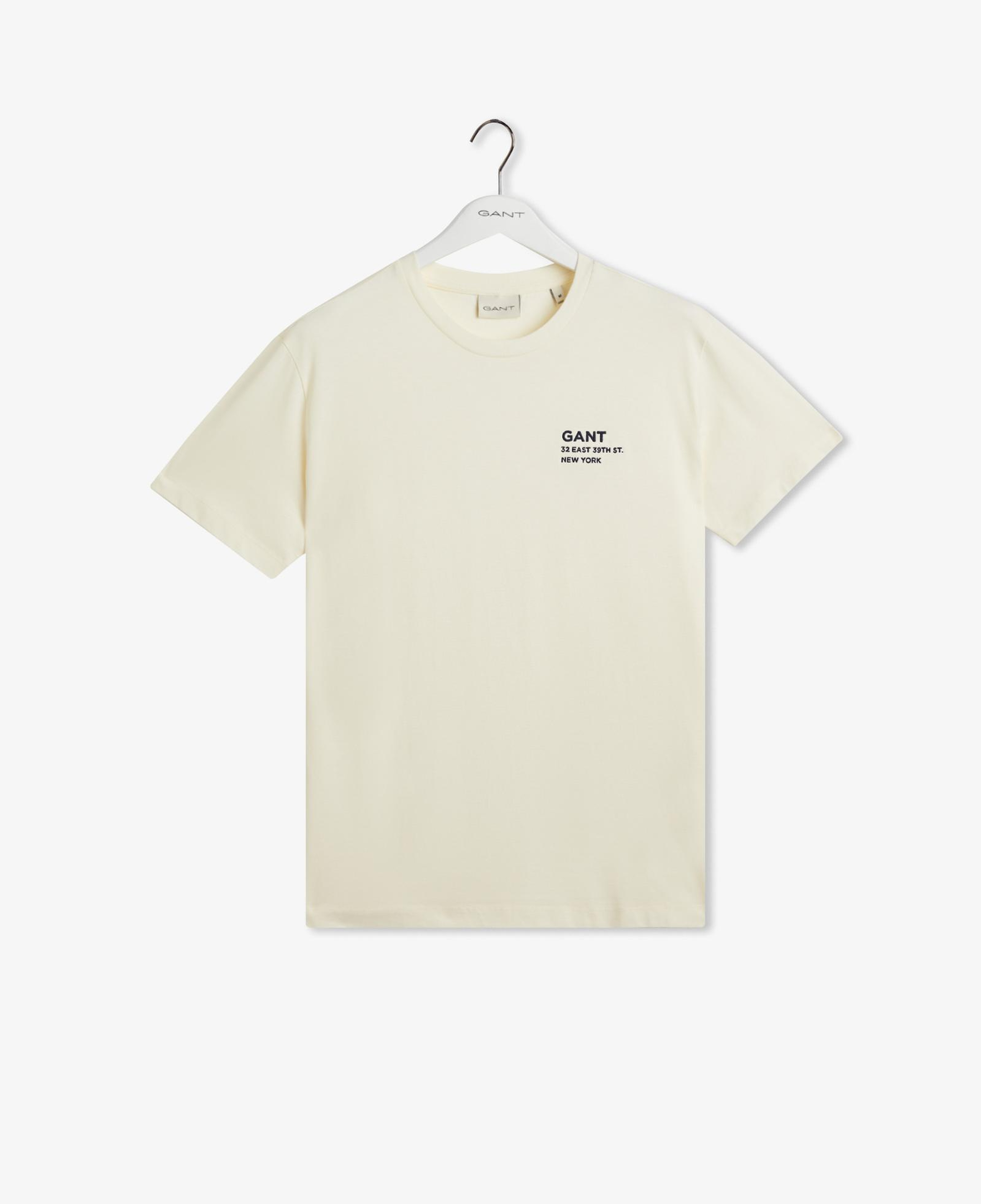 GANT Erkek Krem Regular Fit Bisiklet Yaka Logolu T-Shirt