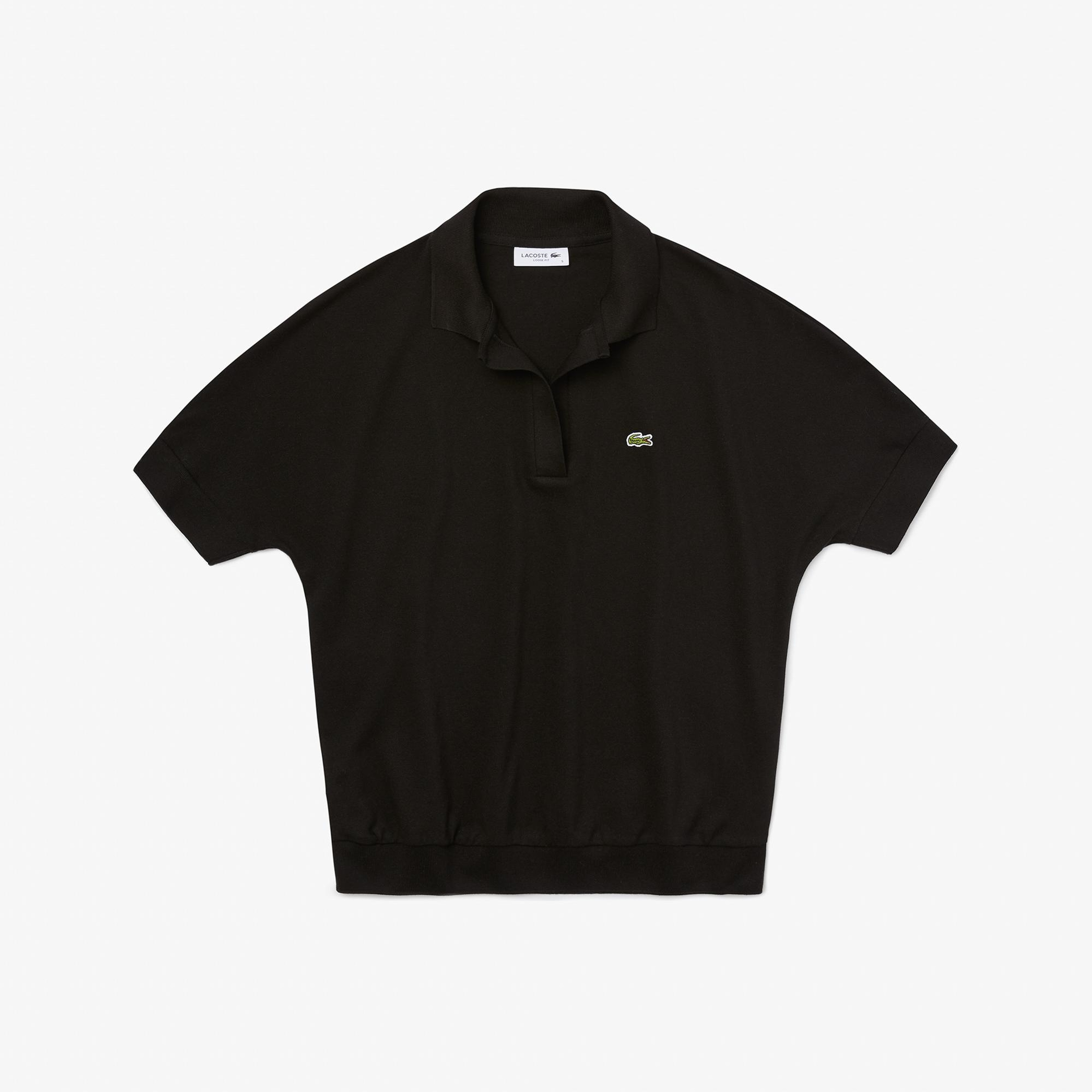 Kadın Relaxed Fit Siyah Polo