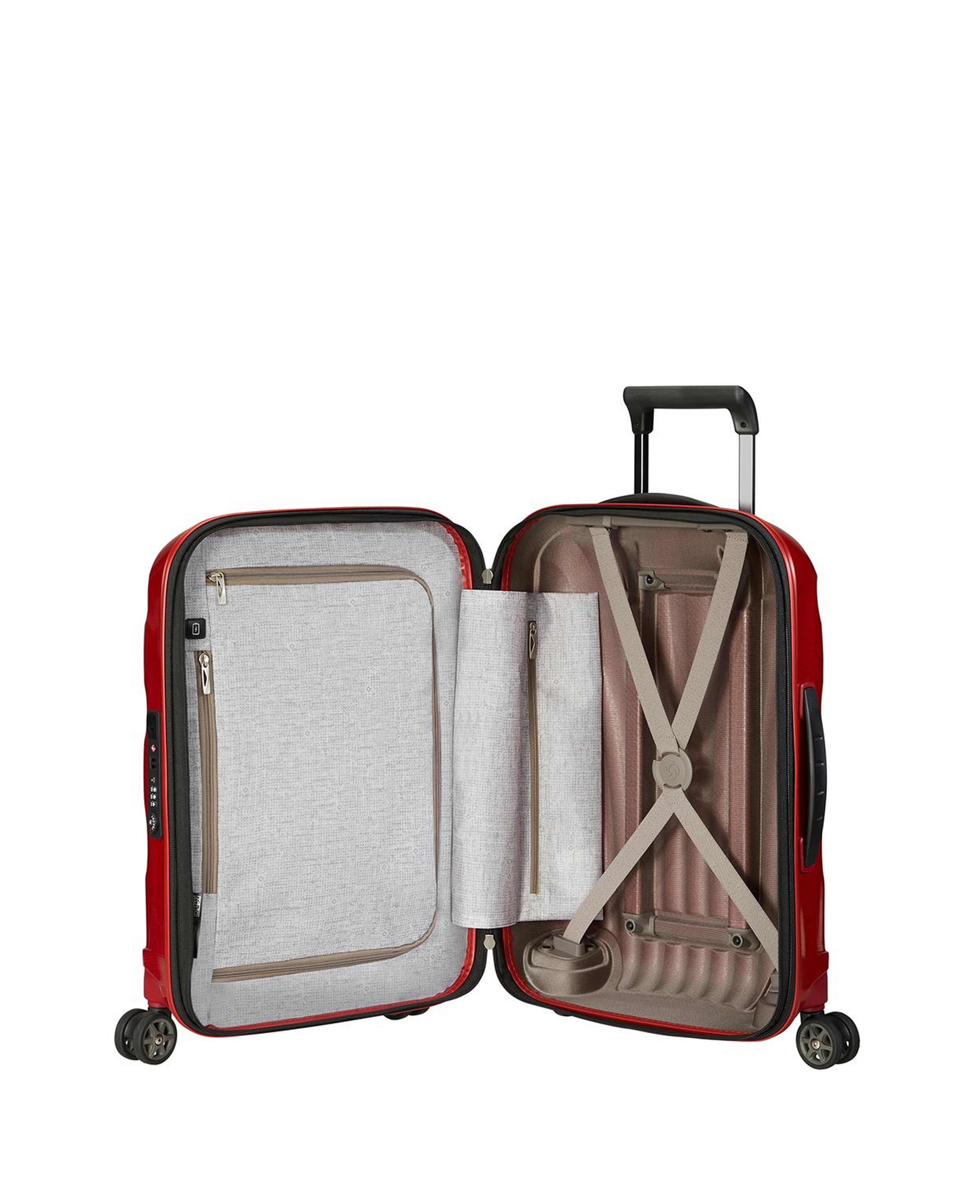 Samsonite Kırmızı C-Lite - Spinner 4 Tekerlekli Körüklü Kabin Boy Valiz 55cm