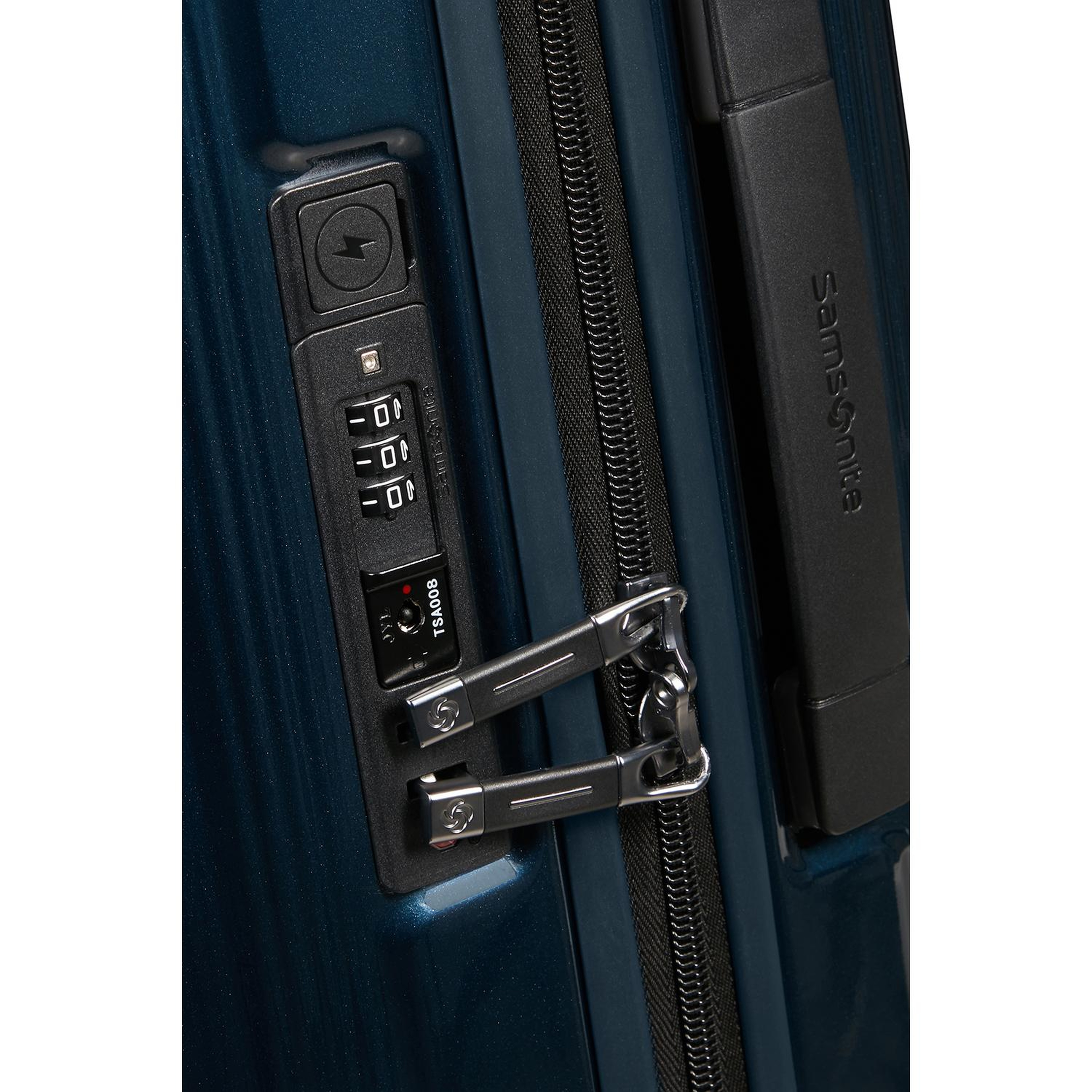 Samsonite Lacivert Spinner Nuon Körüklü 4 Tekerlekli 55 cm Kabin Boy Valiz