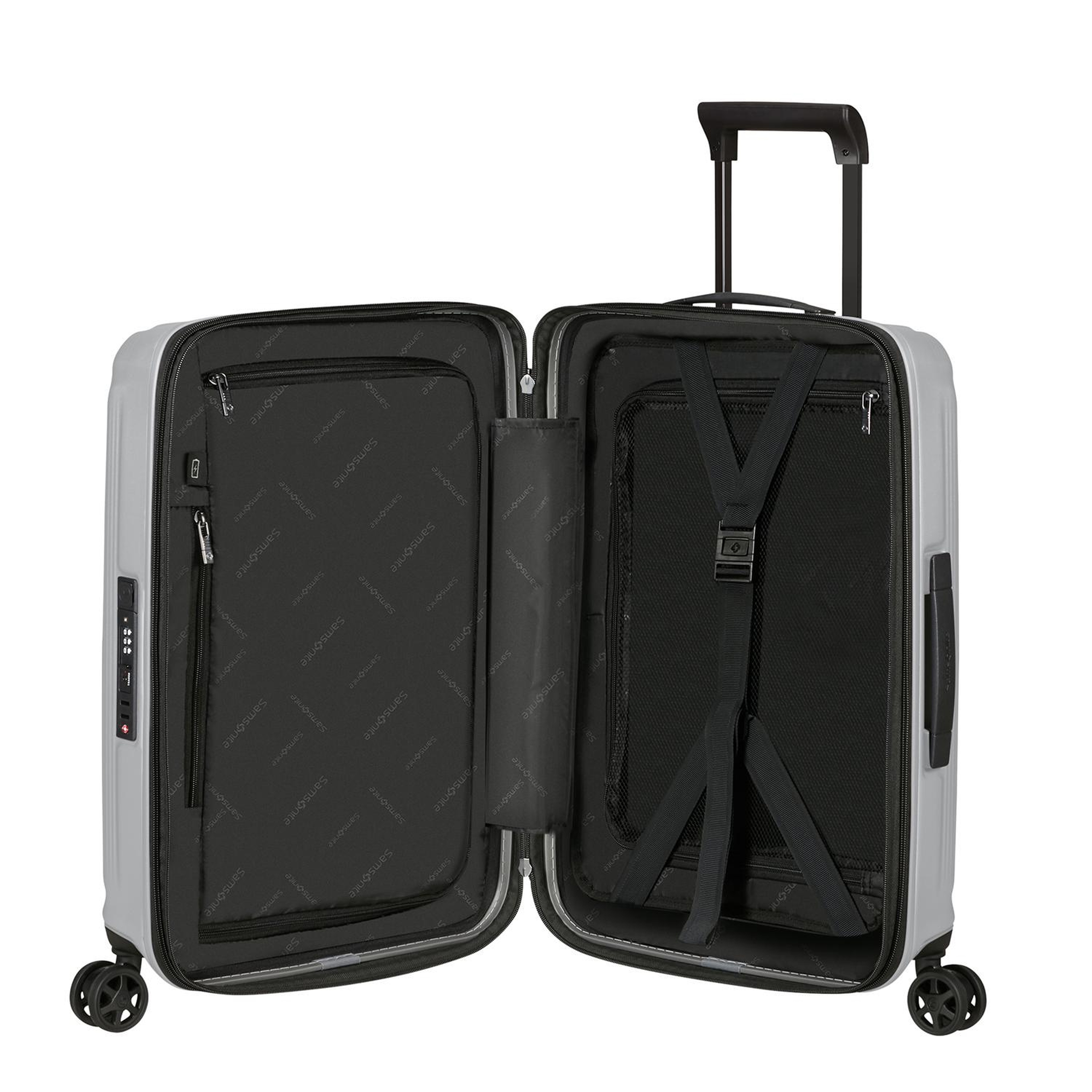 Samsonite Gri Spinner Nuon Körüklü 4 Tekerlekli 55 cm Kabin Boy Valiz