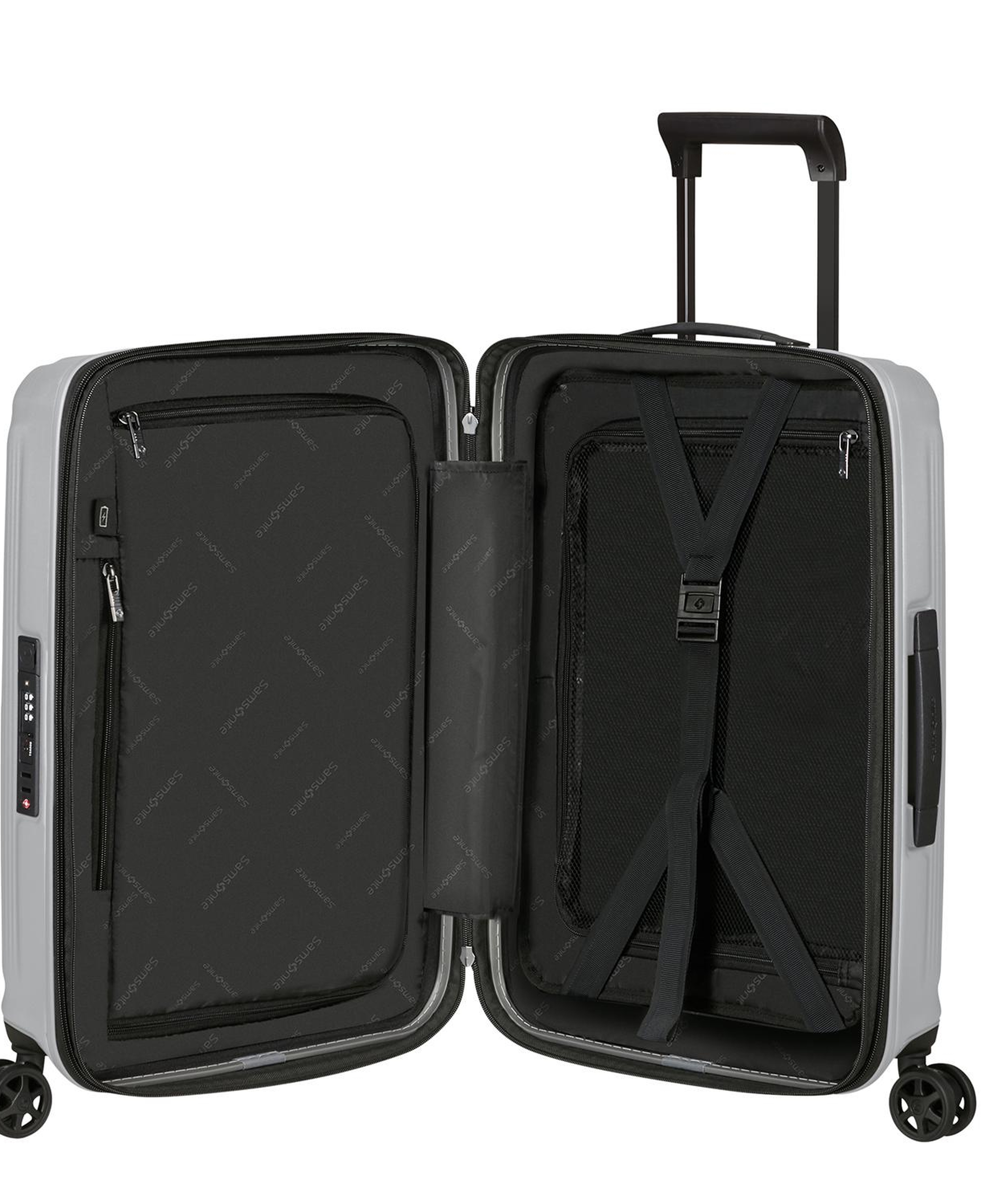Samsonite Gri Spinner Nuon Körüklü 4 Tekerlekli 55 cm Kabin Boy Valiz