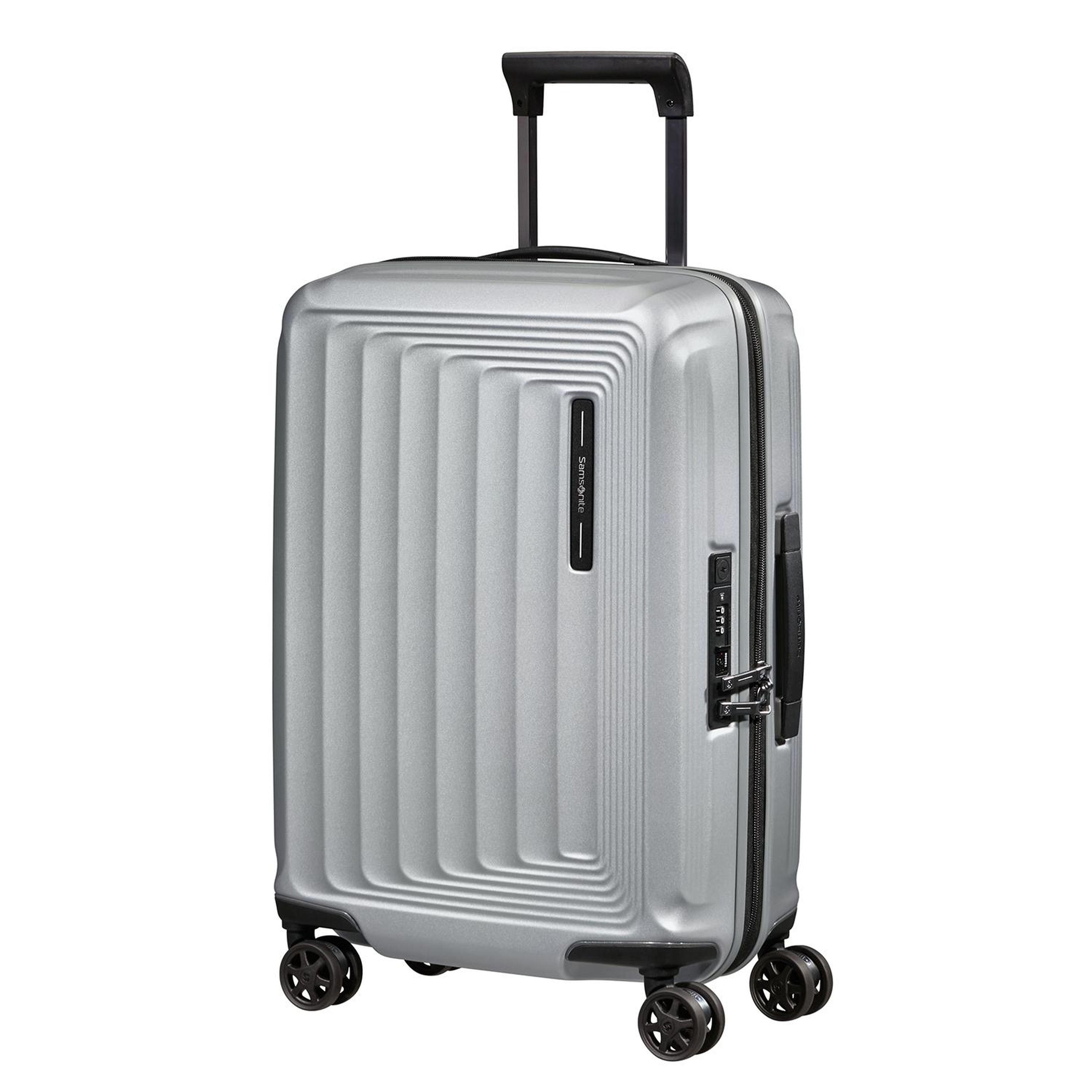 Samsonite Gri Spinner Nuon Körüklü 4 Tekerlekli 55 cm Kabin Boy Valiz