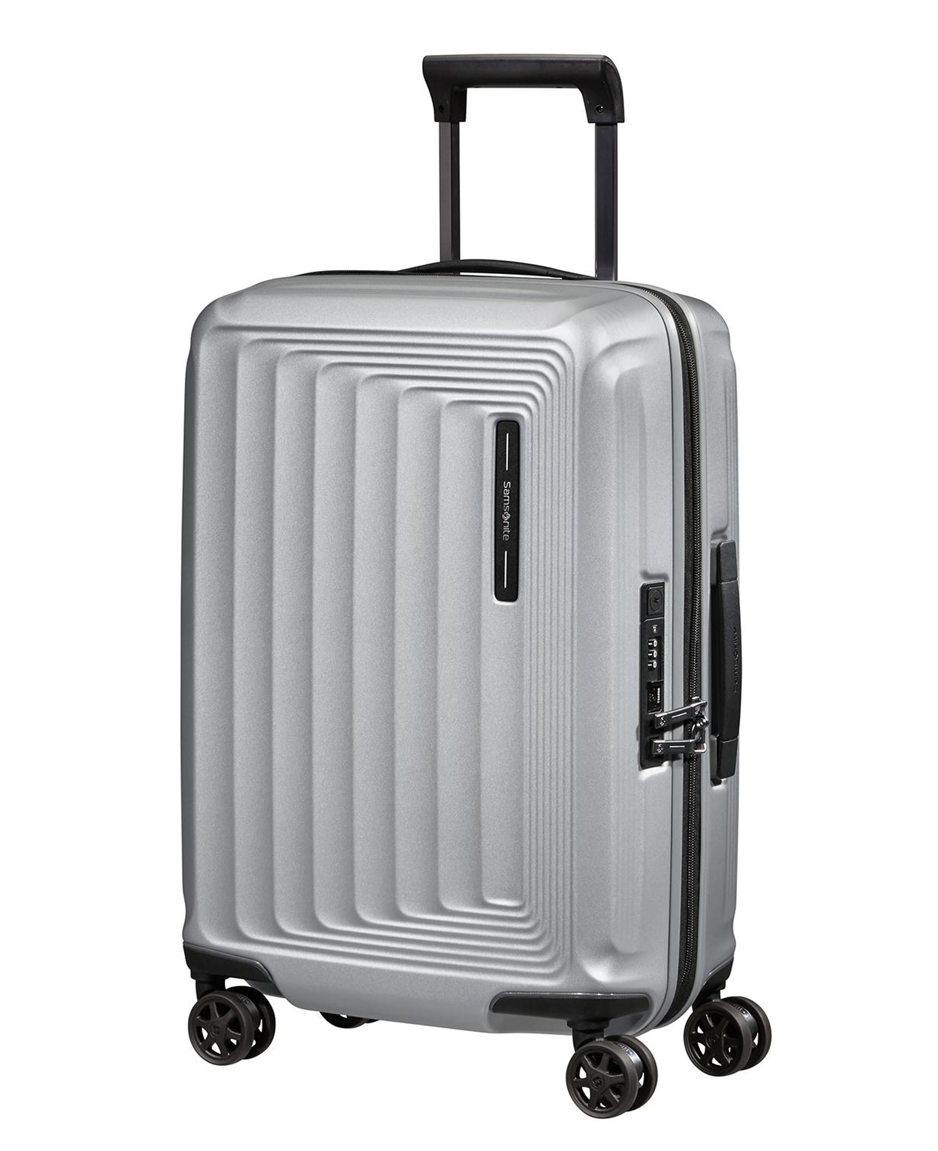 Samsonite Gri Spinner Nuon Körüklü 4 Tekerlekli 55 cm Kabin Boy Valiz