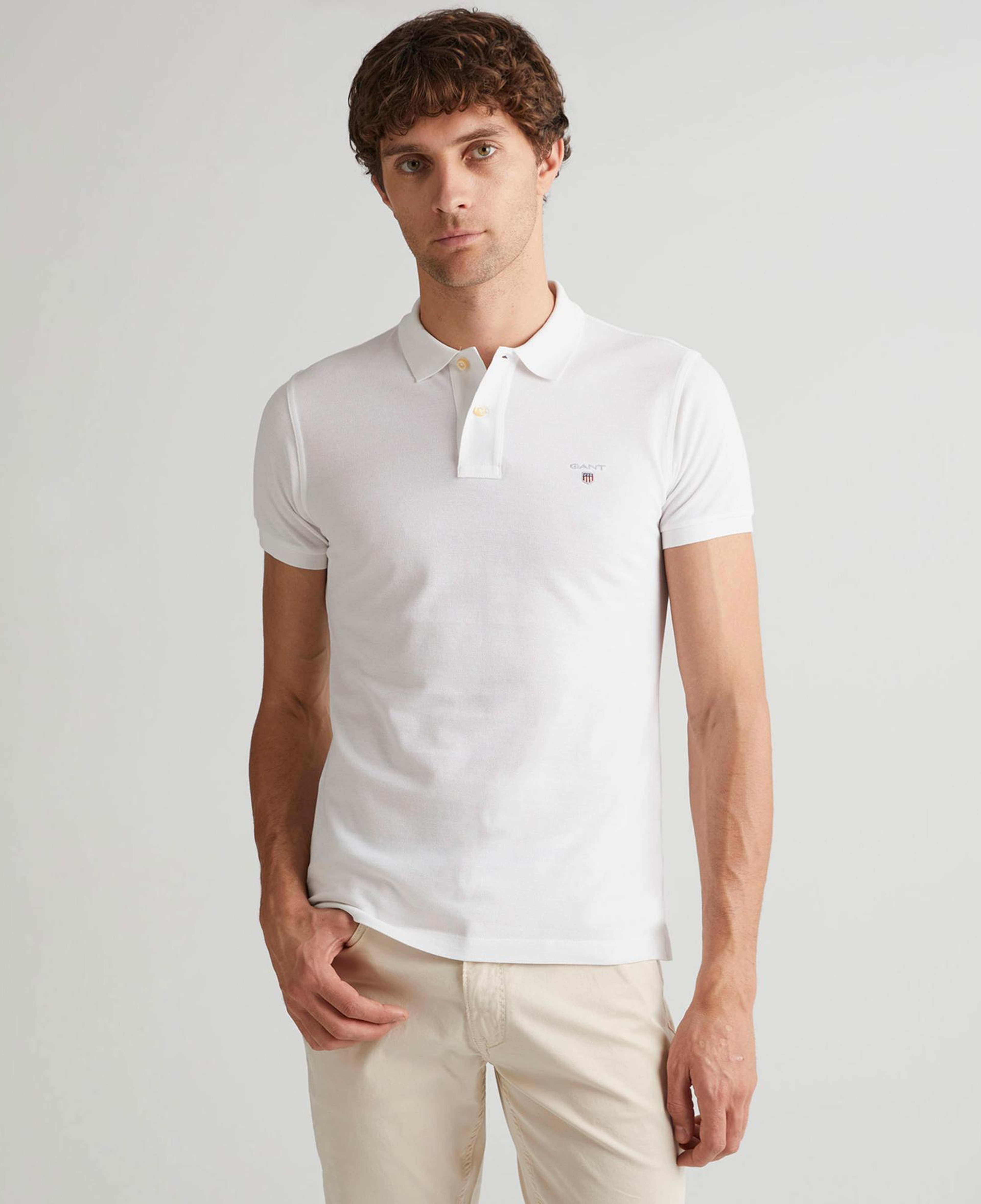 GANT Erkek Beyaz Slim Fit Polo