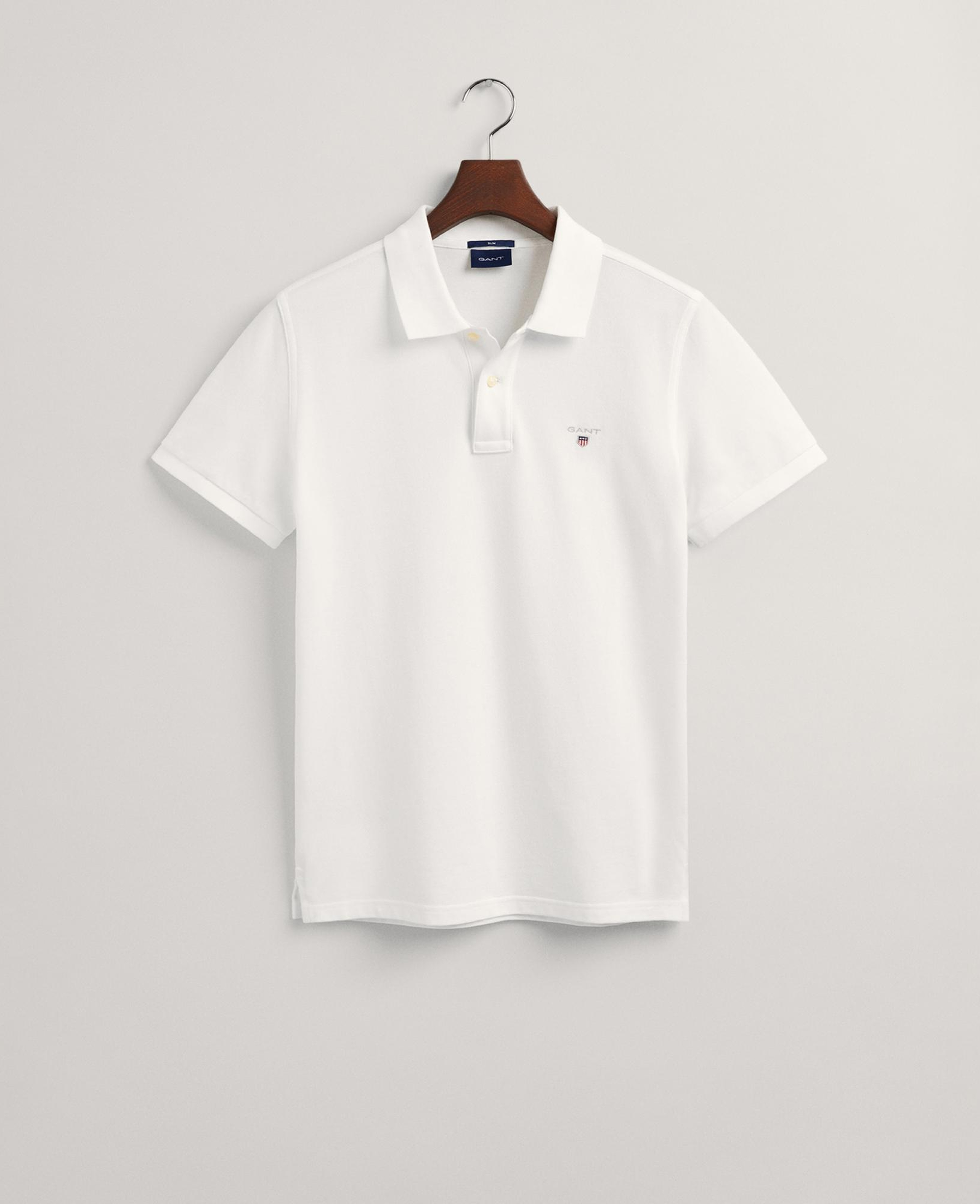 GANT Erkek Beyaz Slim Fit Polo