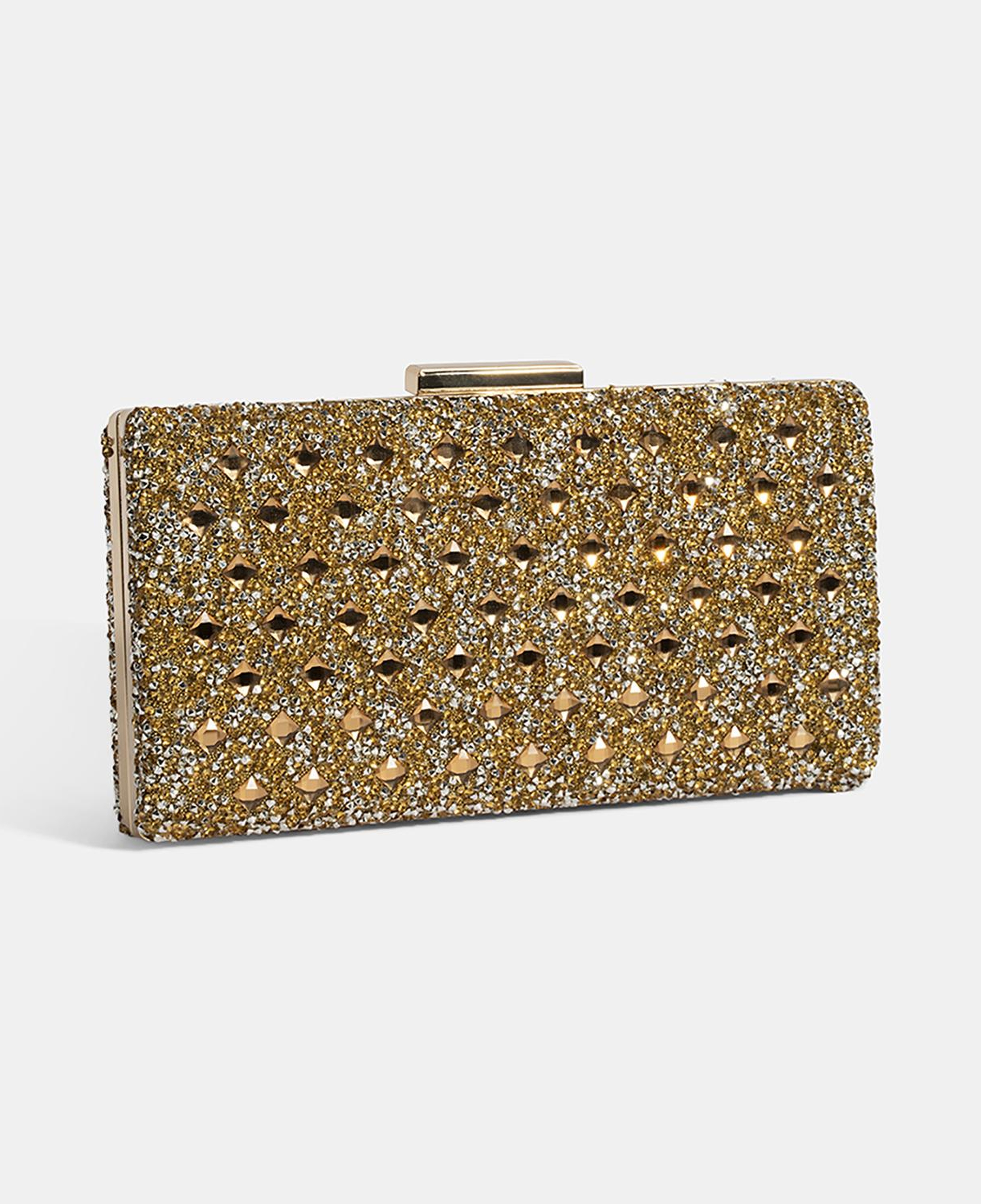 Kadın Gold Taşlı Omuz Askılı Gece El Çantası