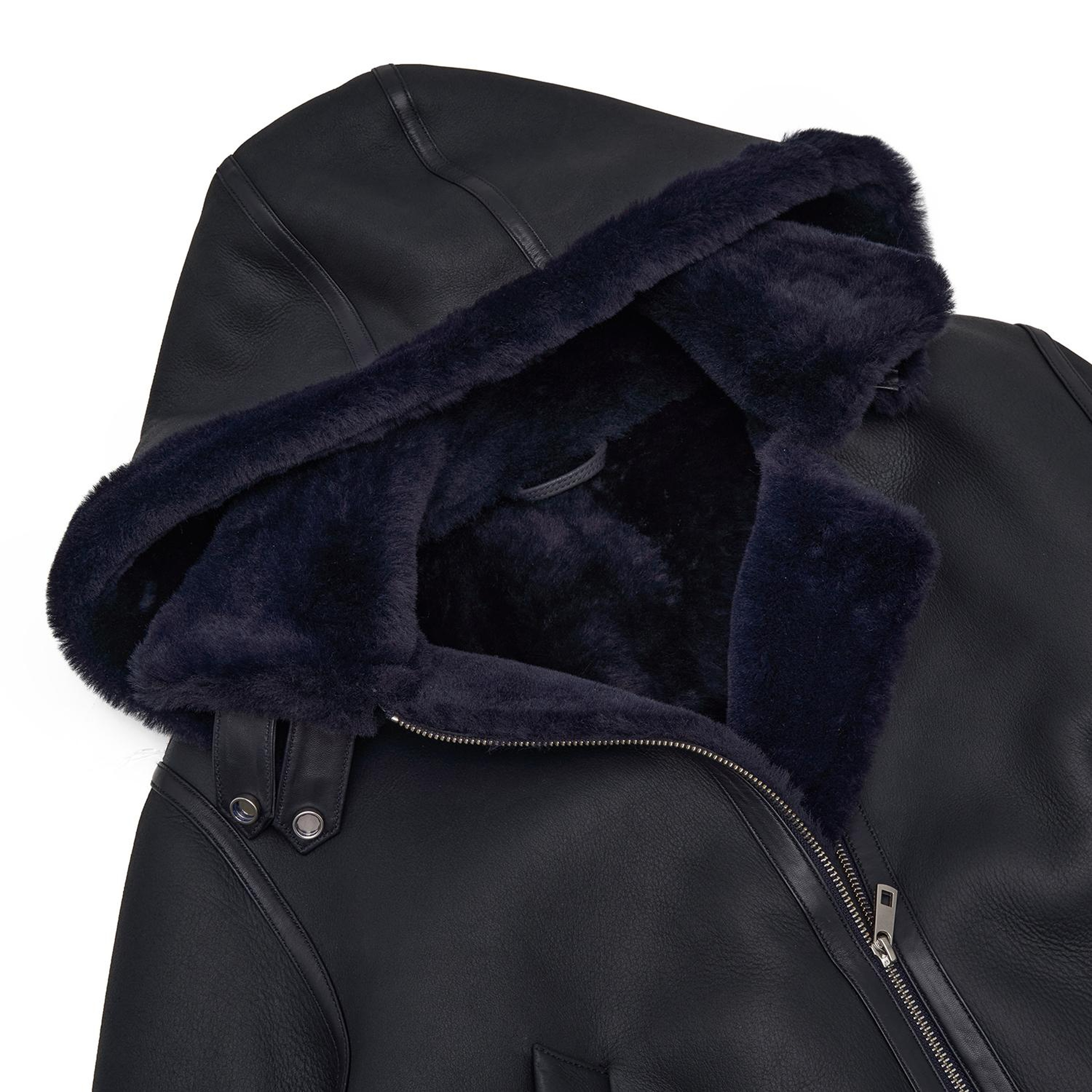 Zoe Lacivert Kadın Kürk Mont