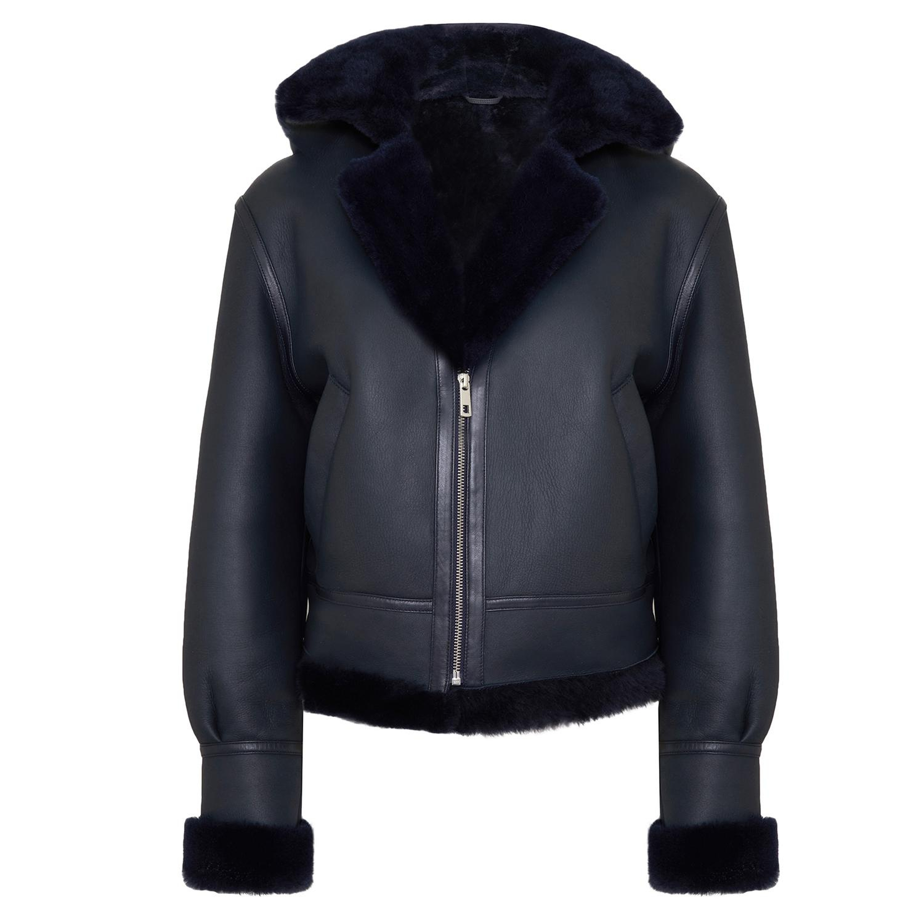 Zoe Lacivert Kadın Kürk Mont