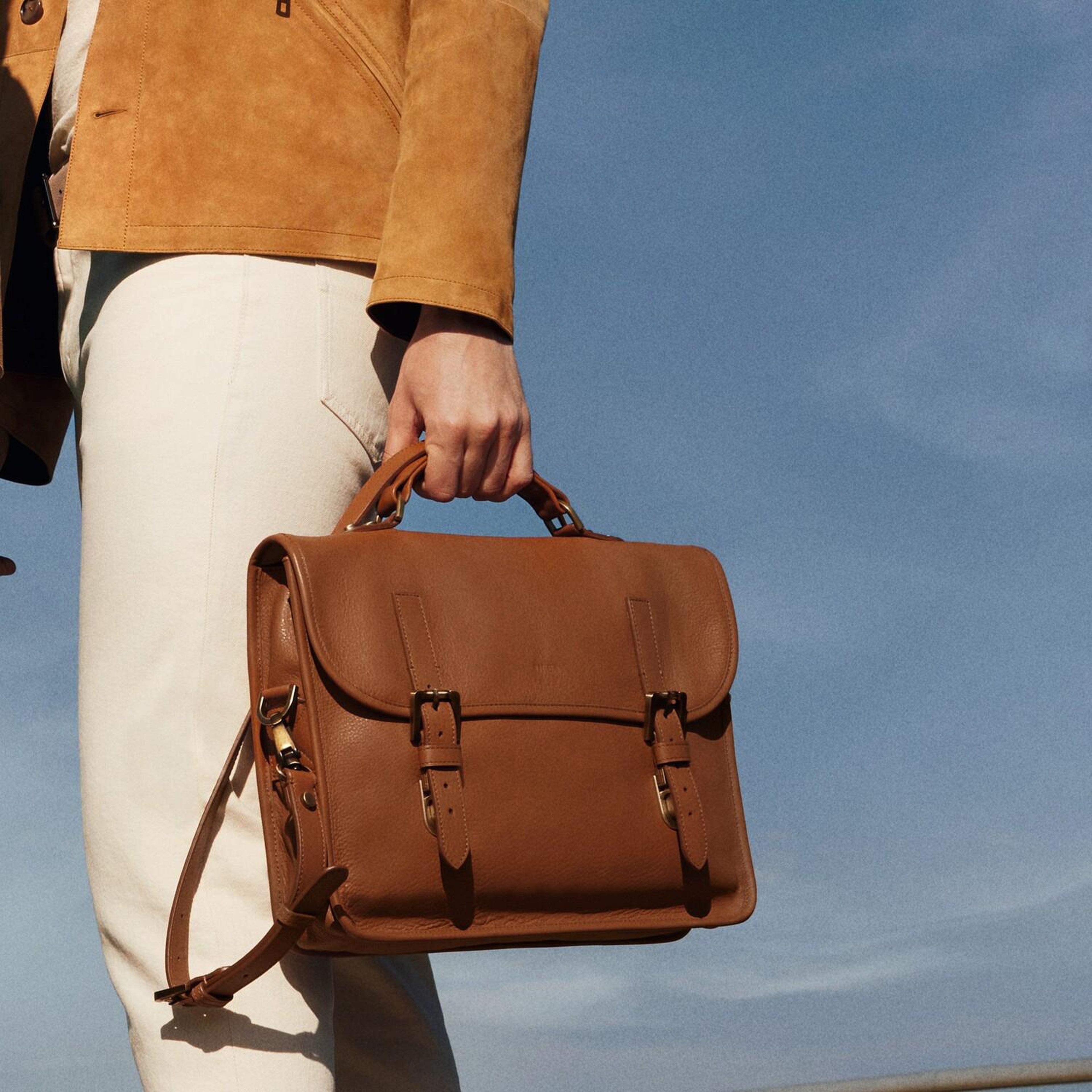 Leonel Kahve Vintage Deri Evrak Çantası