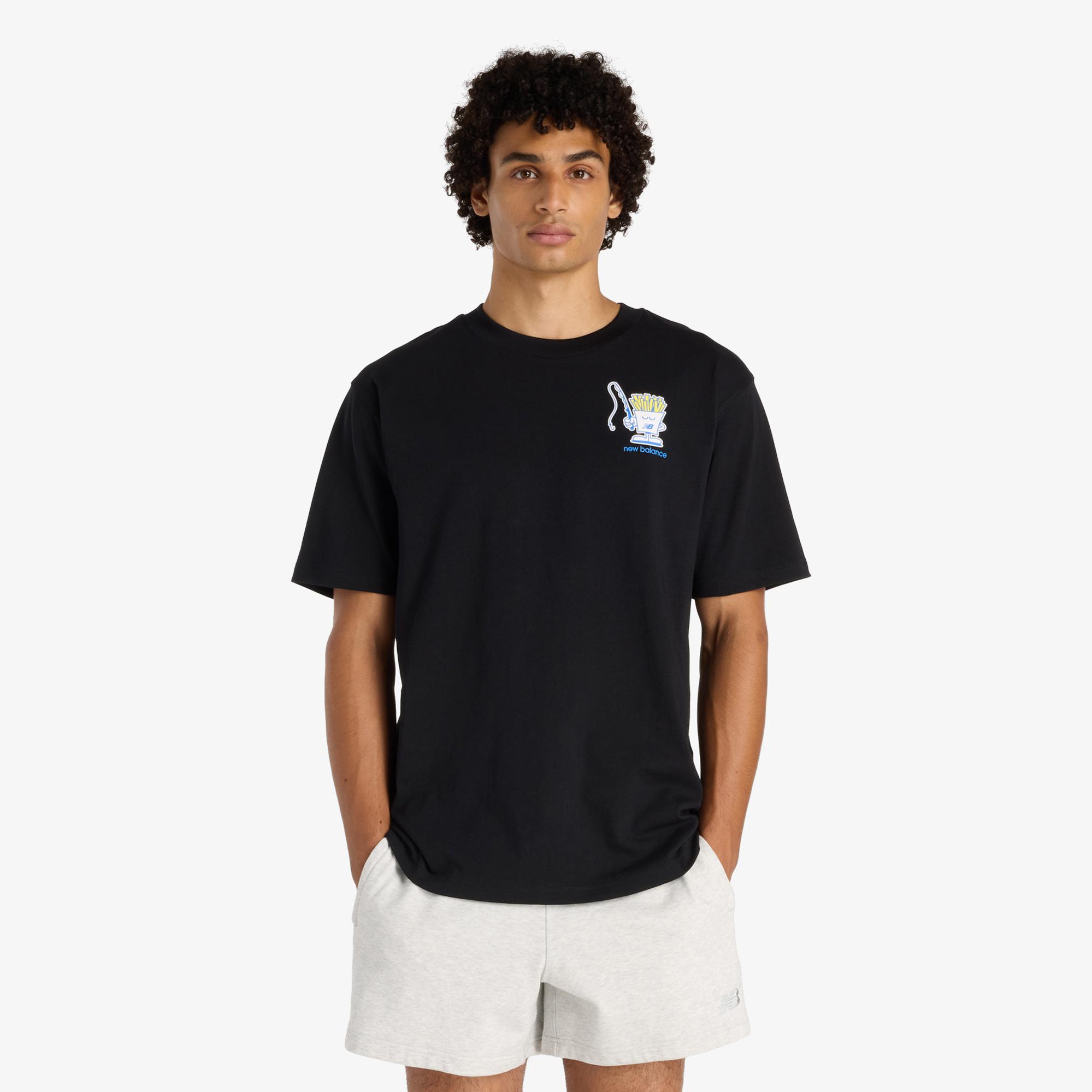 New Balance Fish and Chips Erkek Siyah T-Shirt
