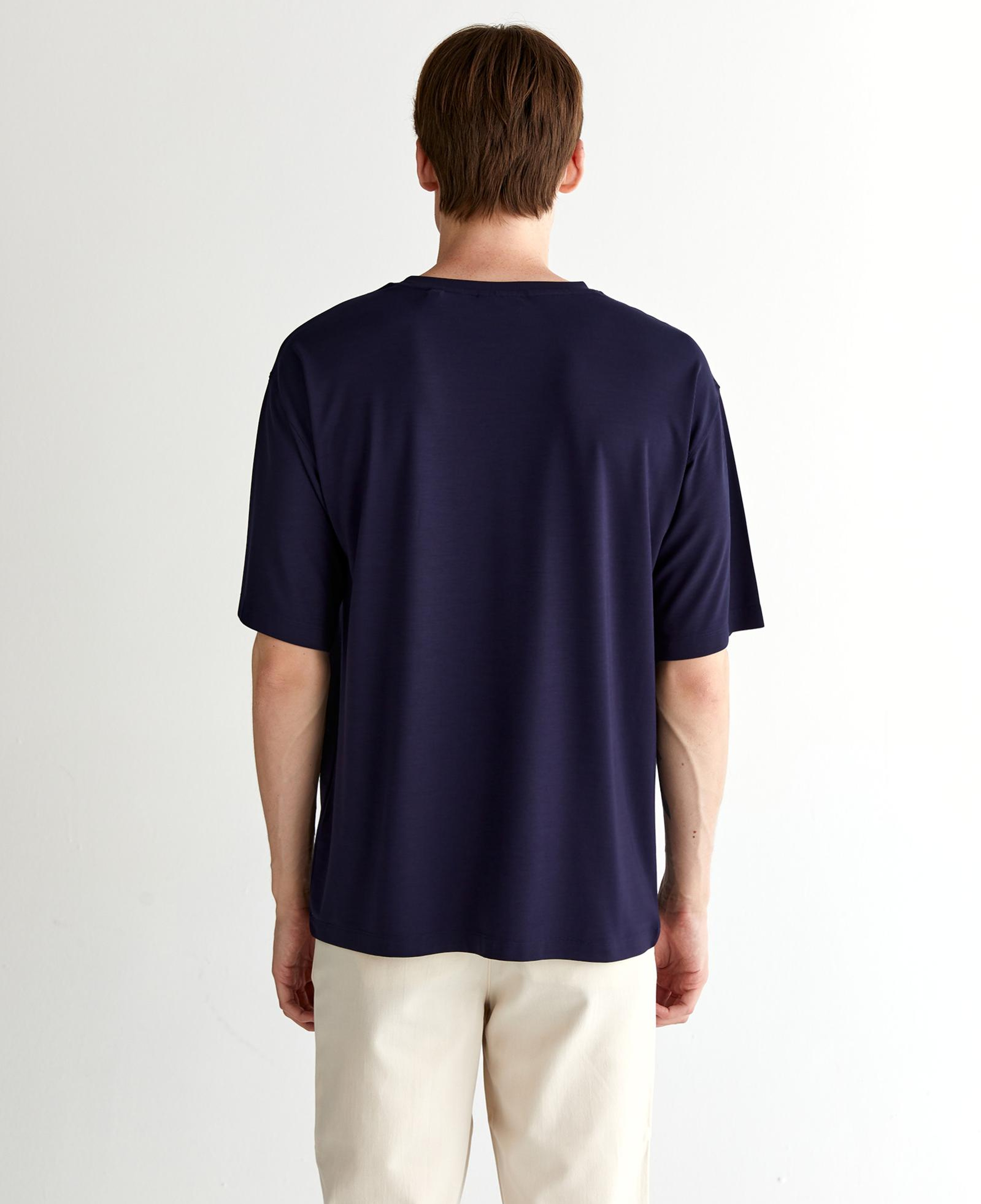 GANT Erkek Lacivert Relaxed Fit Bisiklet Yaka Logolu T-Shirt
