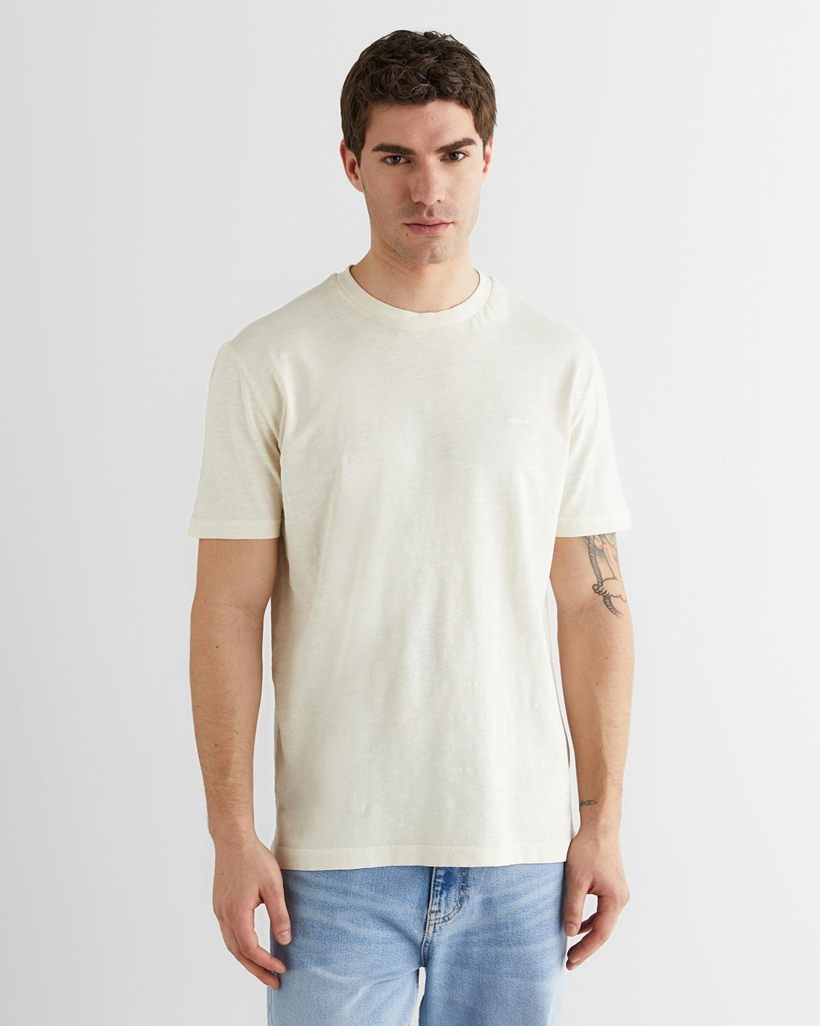 GANT Erkek Bej Baskılı Kısa Kollu T-Shirt