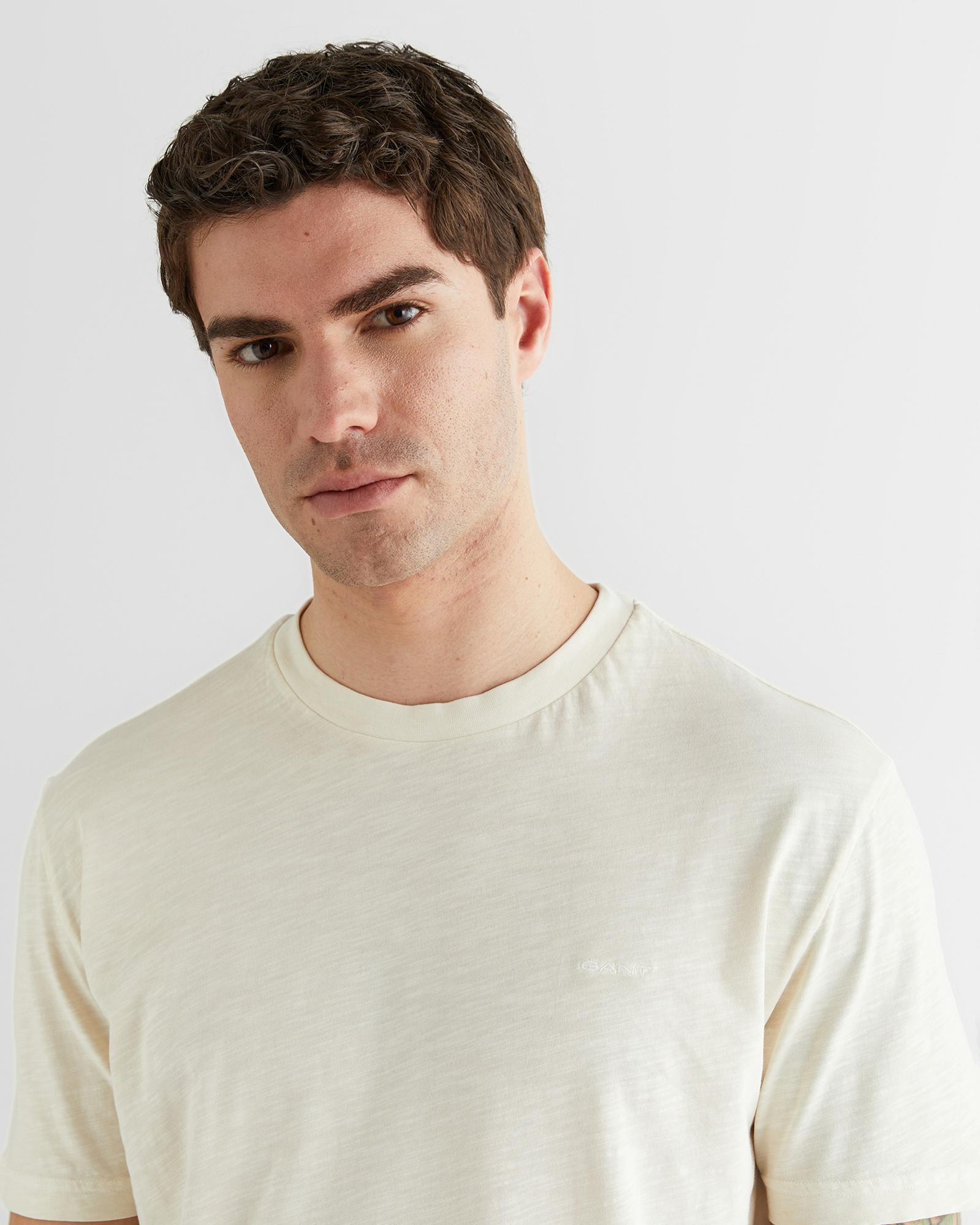 GANT Erkek Bej Baskılı Kısa Kollu T-Shirt