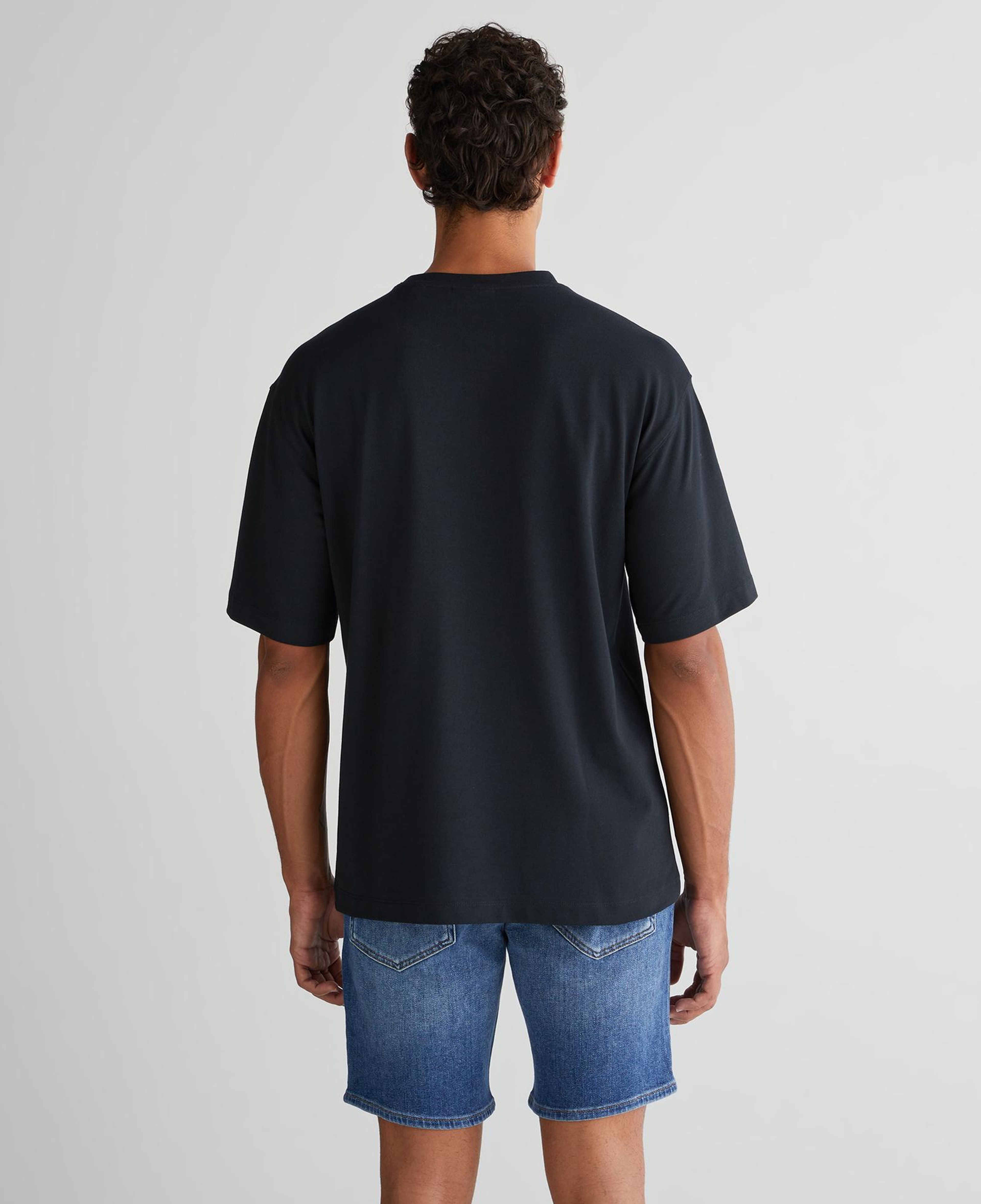GANT Erkek Siyah Relaxed Fit Bisiklet Yaka Logolu T-Shirt
