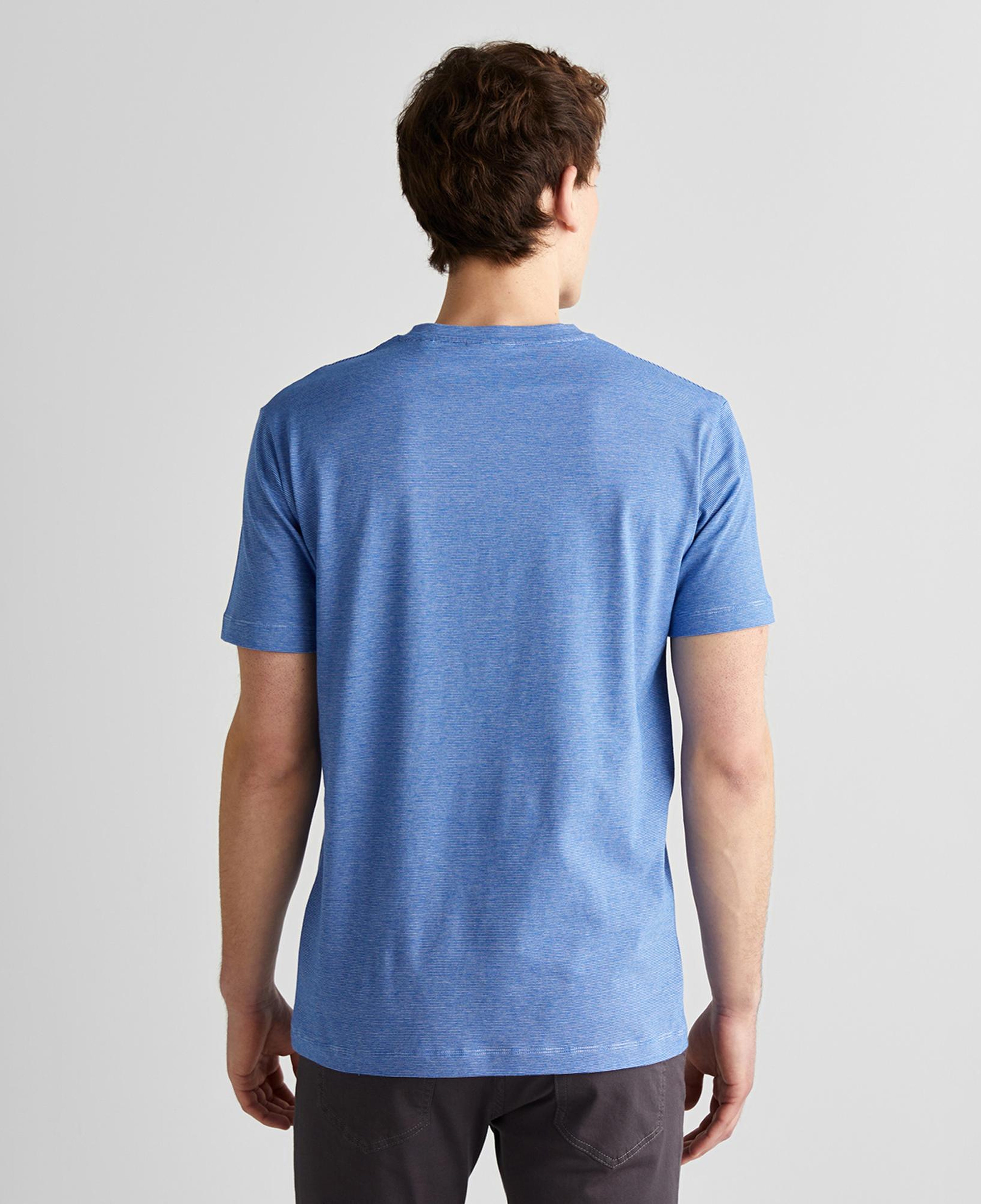 GANT Erkek Lacivert Regular Fit Bisiklet Yaka Çizgili T-Shirt