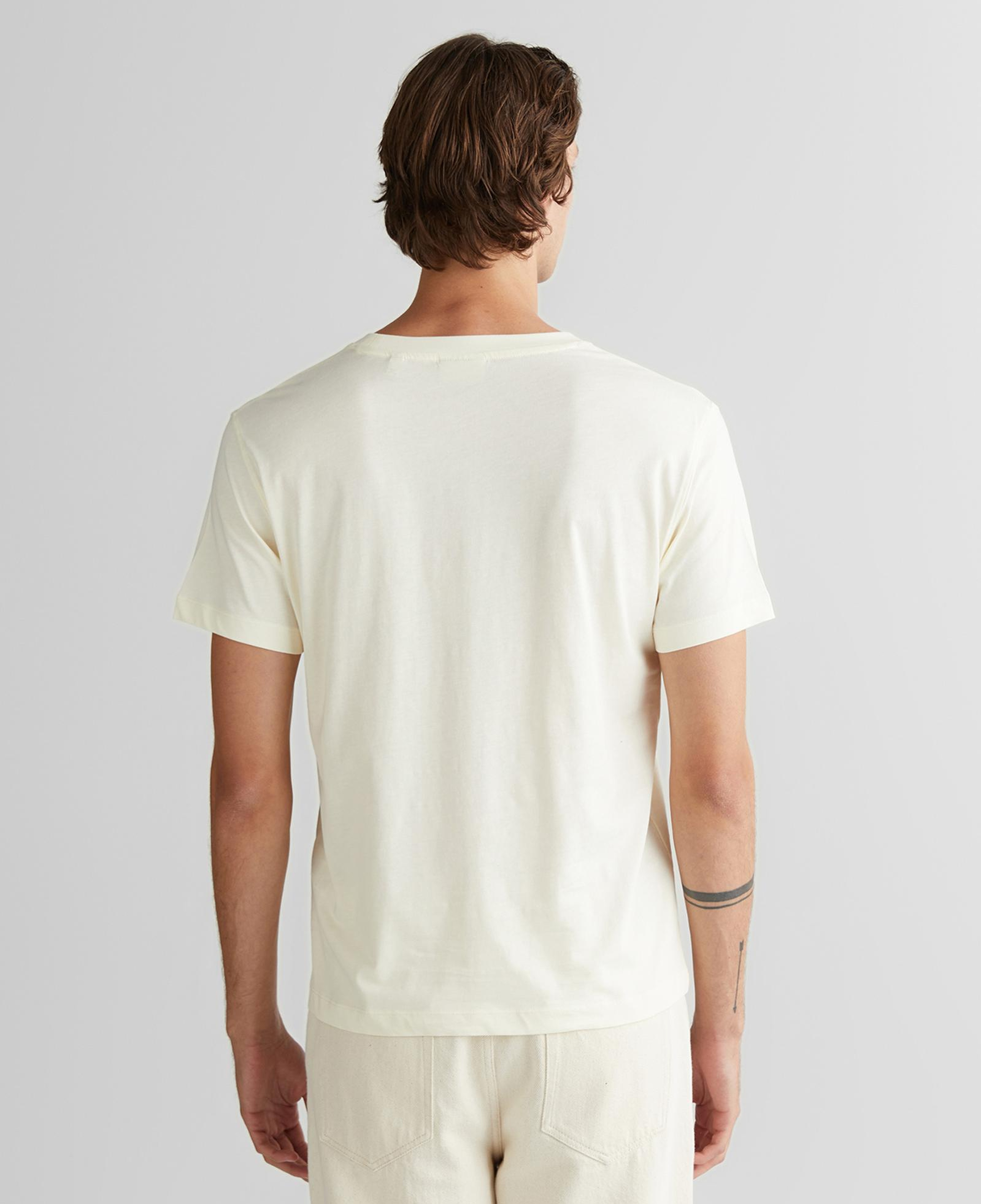 GANT Erkek Krem Regular Fit Bisiklet Yaka Logolu T-Shirt