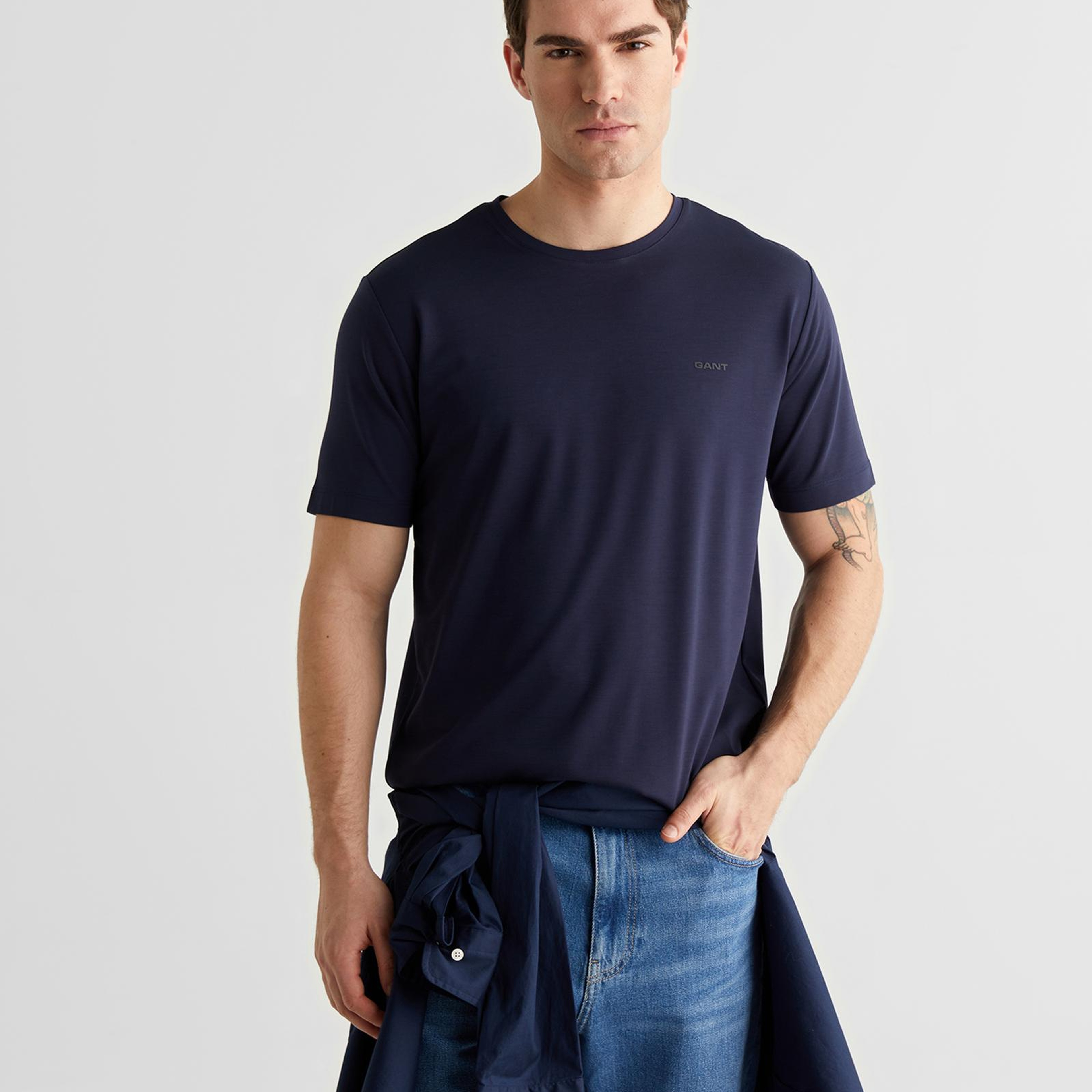 GANT Erkek Lacivert Baskılı Kısa Kollu T-Shirt