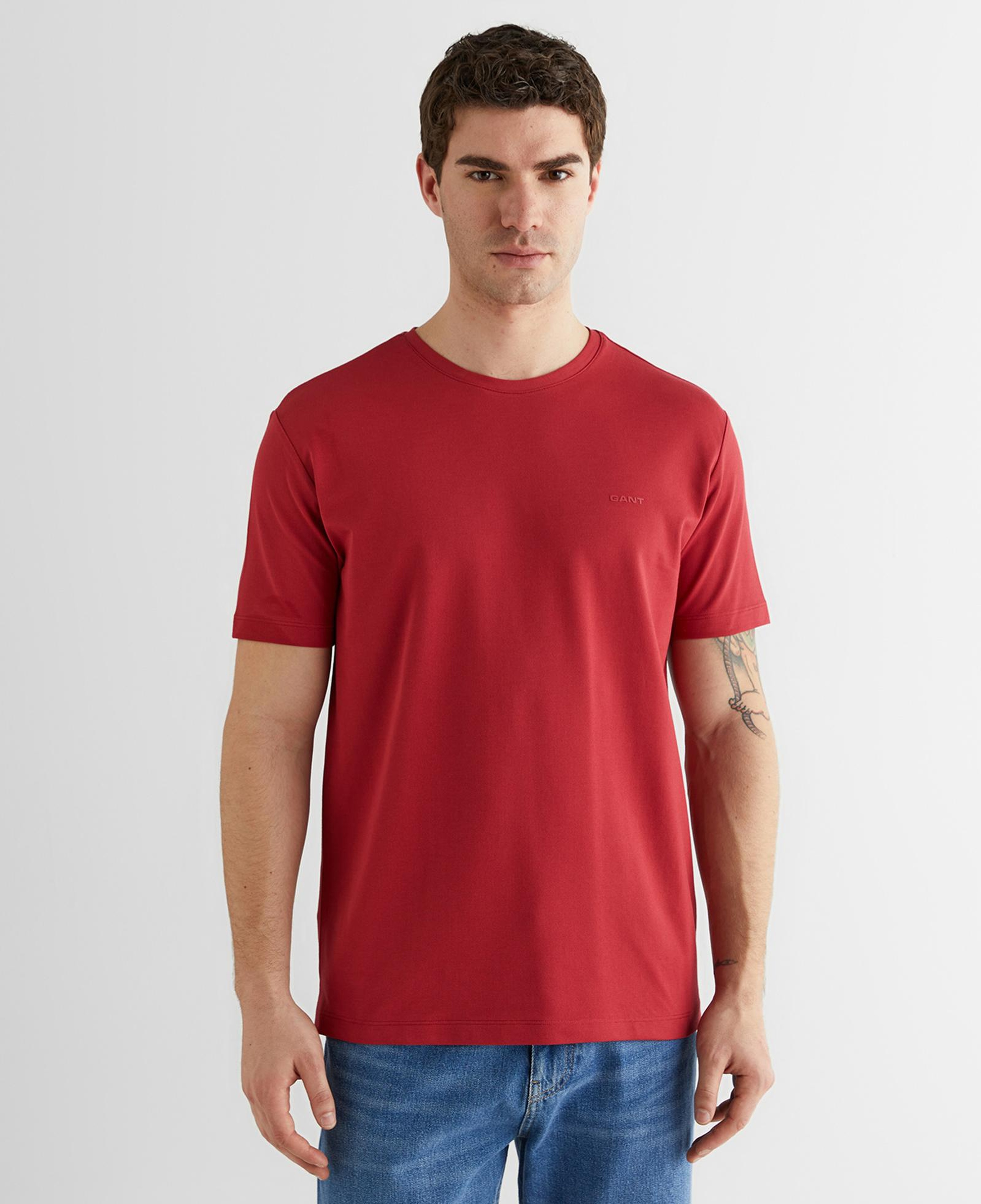 GANT Erkek Kırmızı Baskılı Kısa Kollu T-Shirt