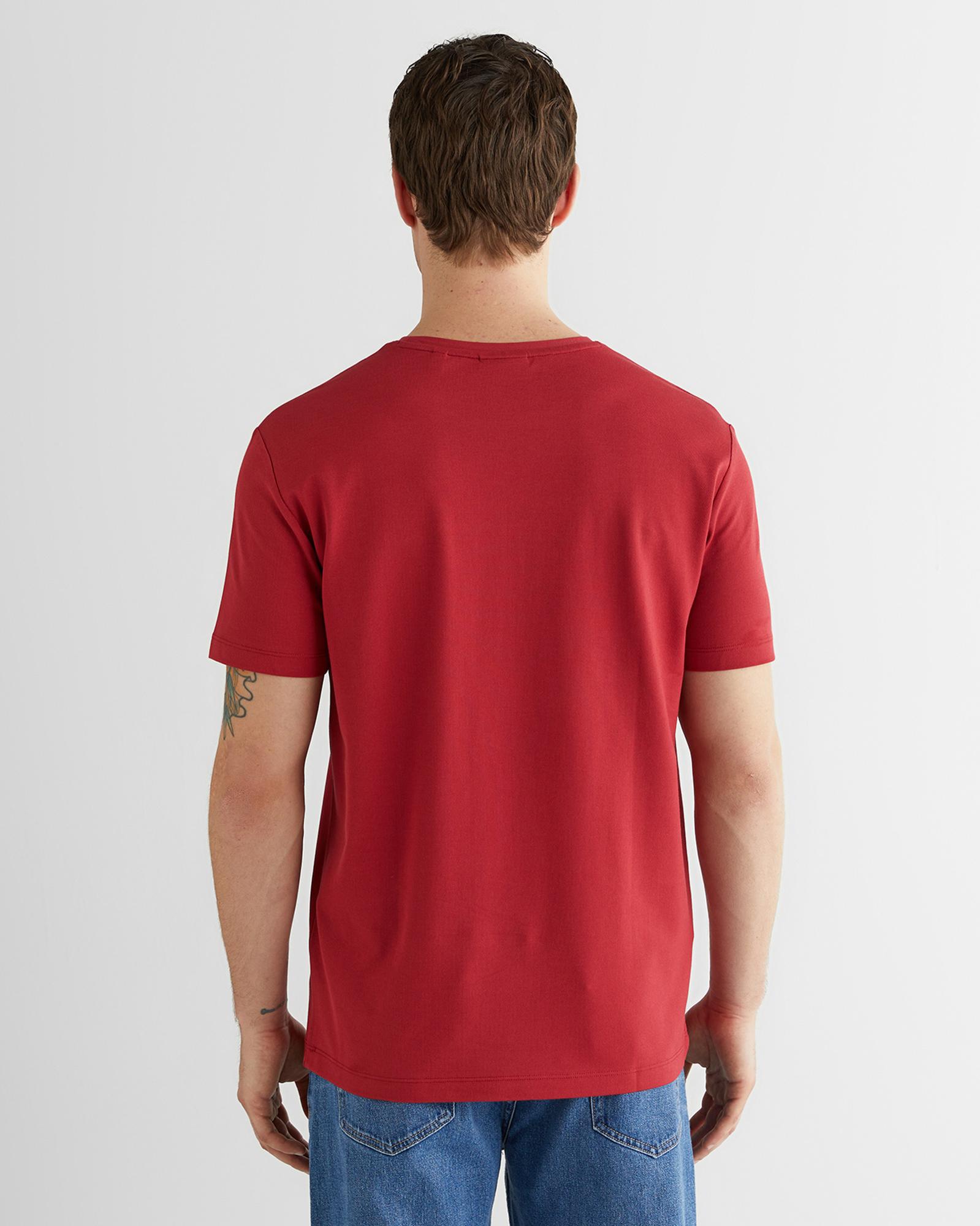 GANT Erkek Kırmızı Baskılı Kısa Kollu T-Shirt