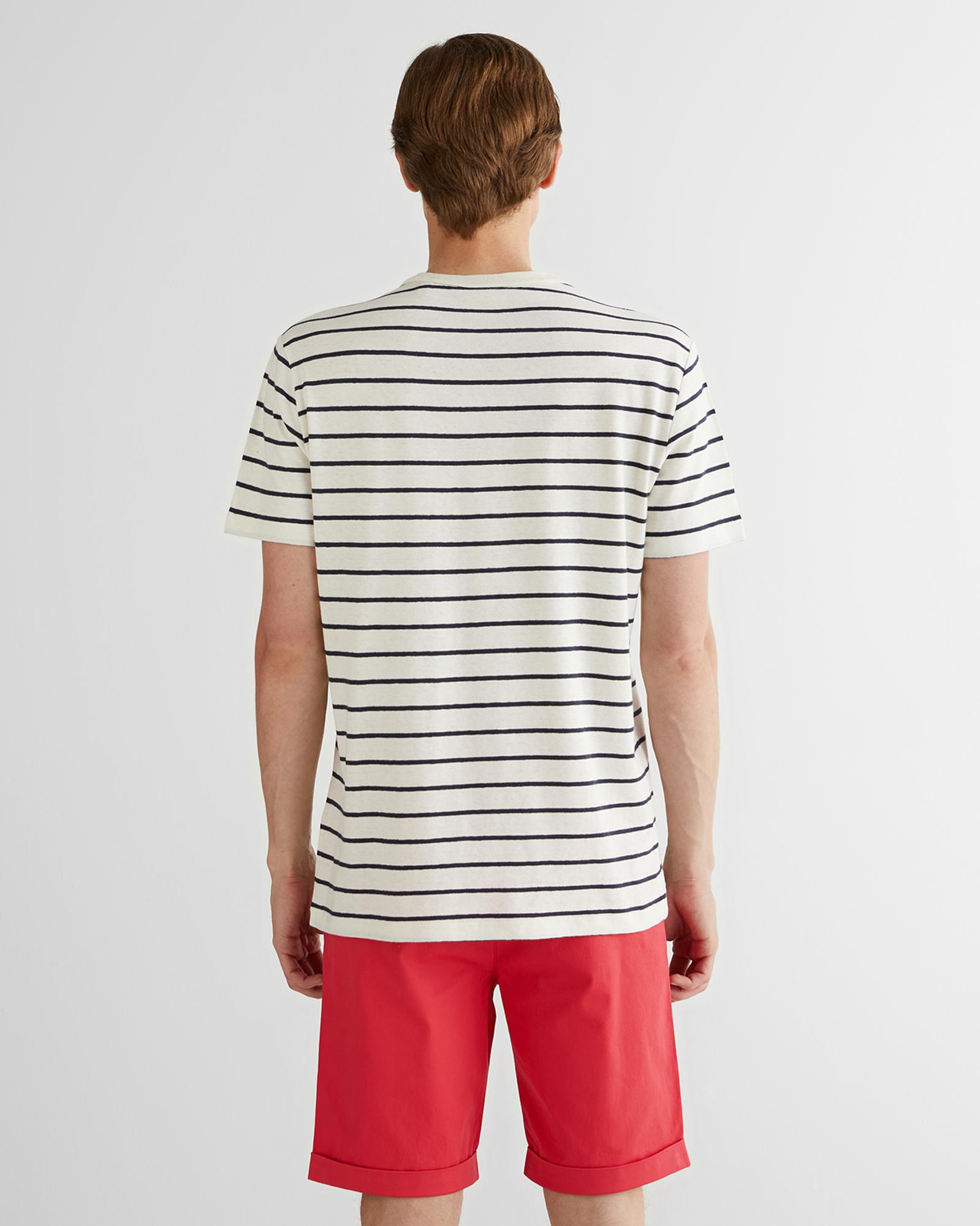 GANT Erkek Krem Regular Fit Bisiklet Yaka Çizgili T-Shirt