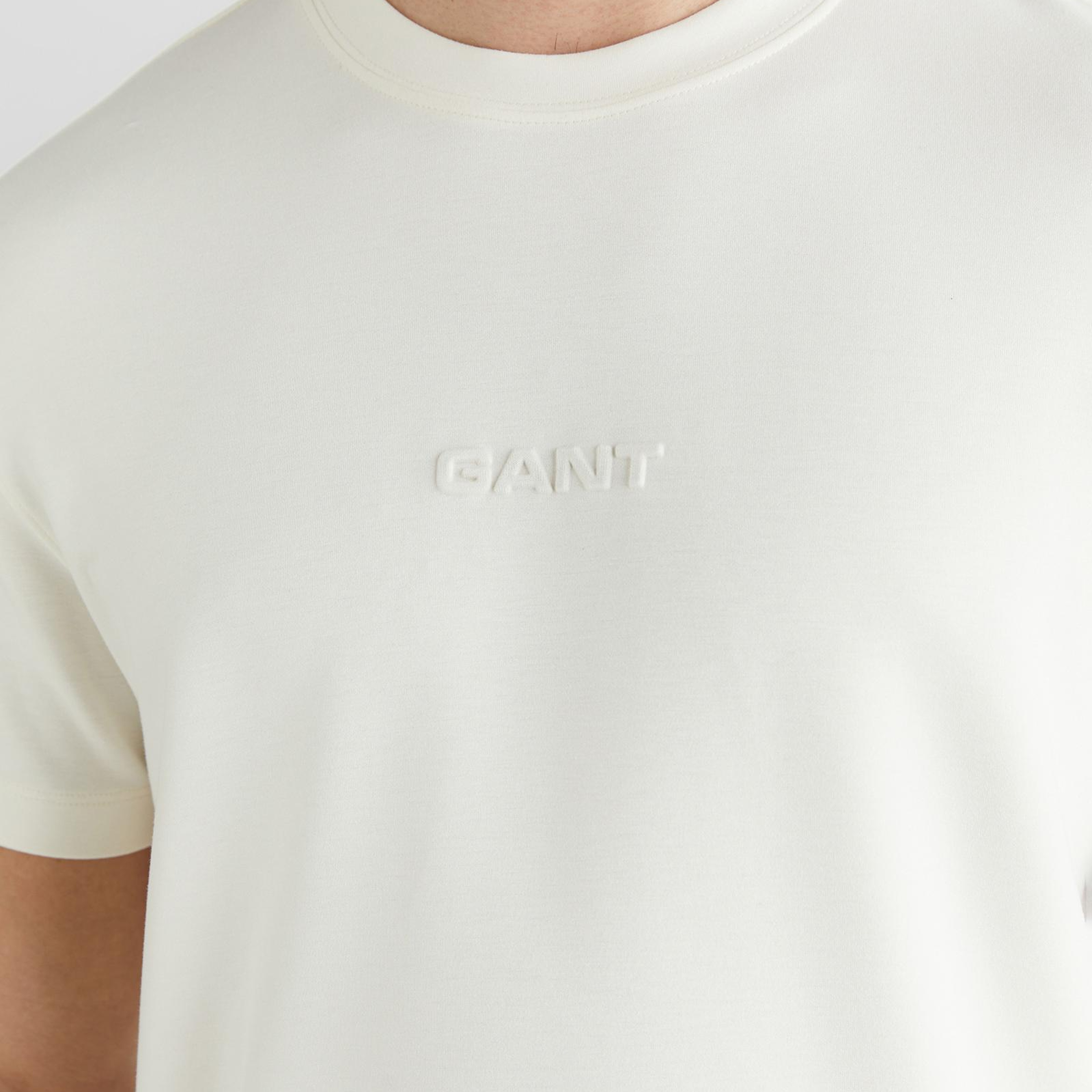 GANT Erkek Beyaz Baskılı Kısa Kollu T-Shirt