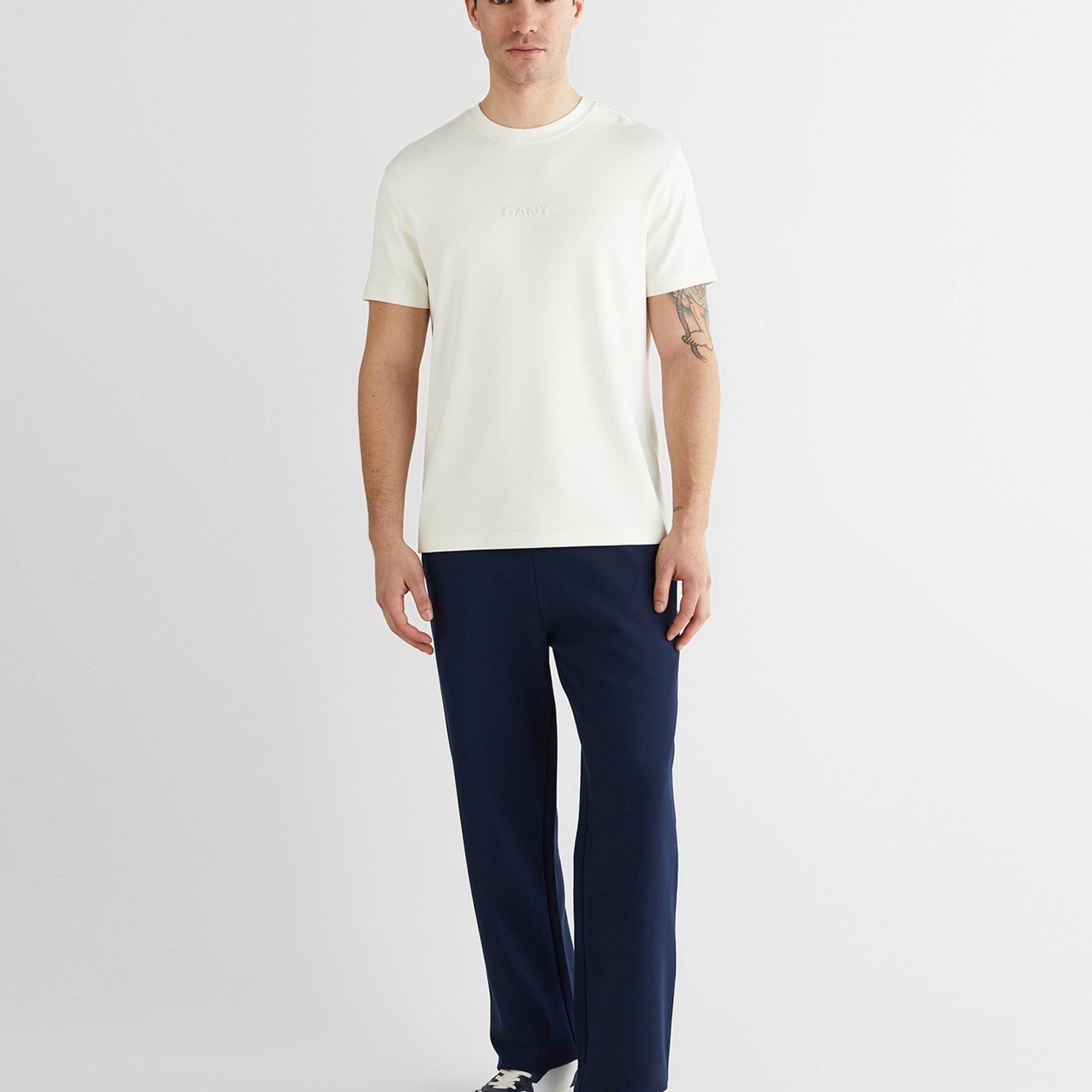 GANT Erkek Beyaz Baskılı Kısa Kollu T-Shirt