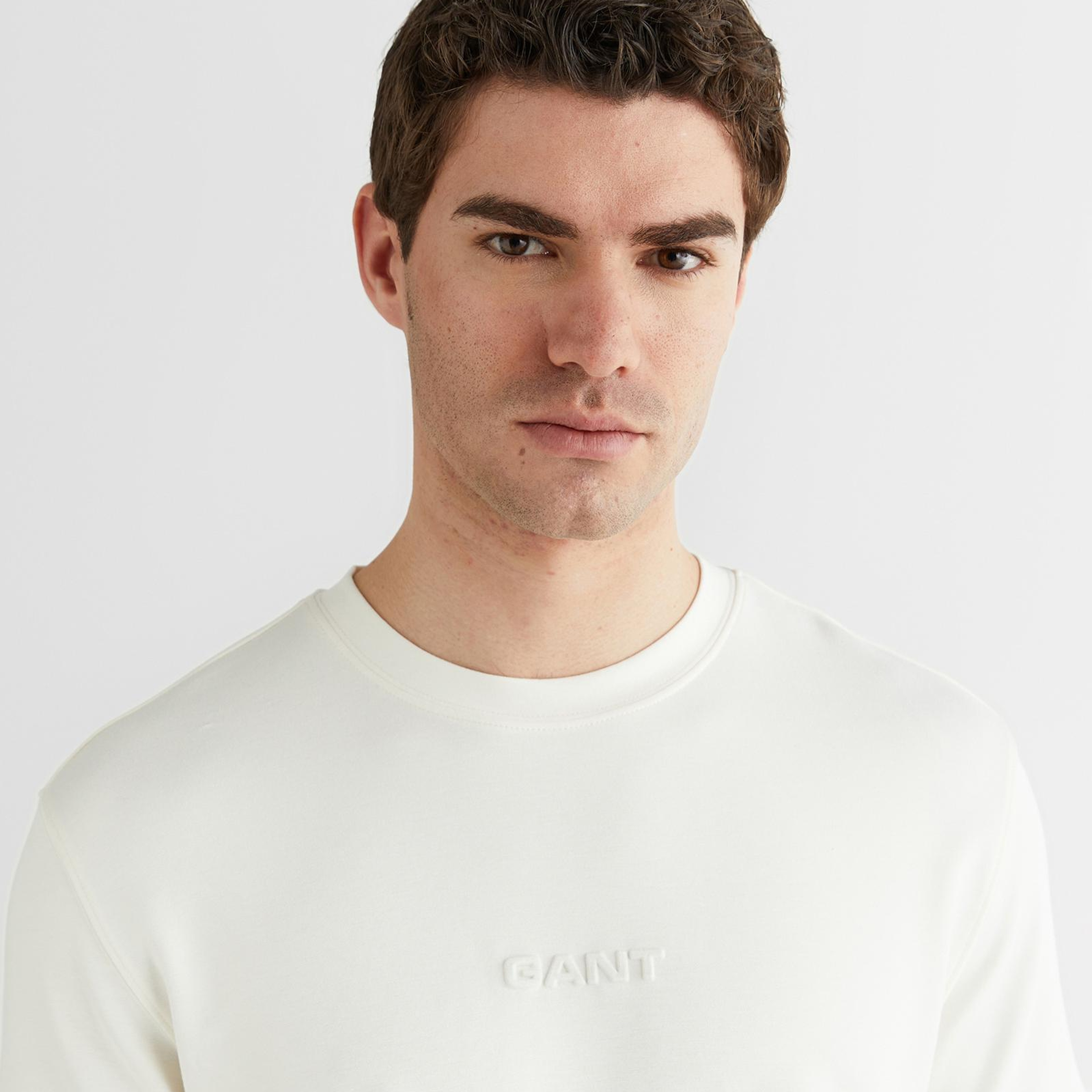 GANT Erkek Beyaz Baskılı Kısa Kollu T-Shirt