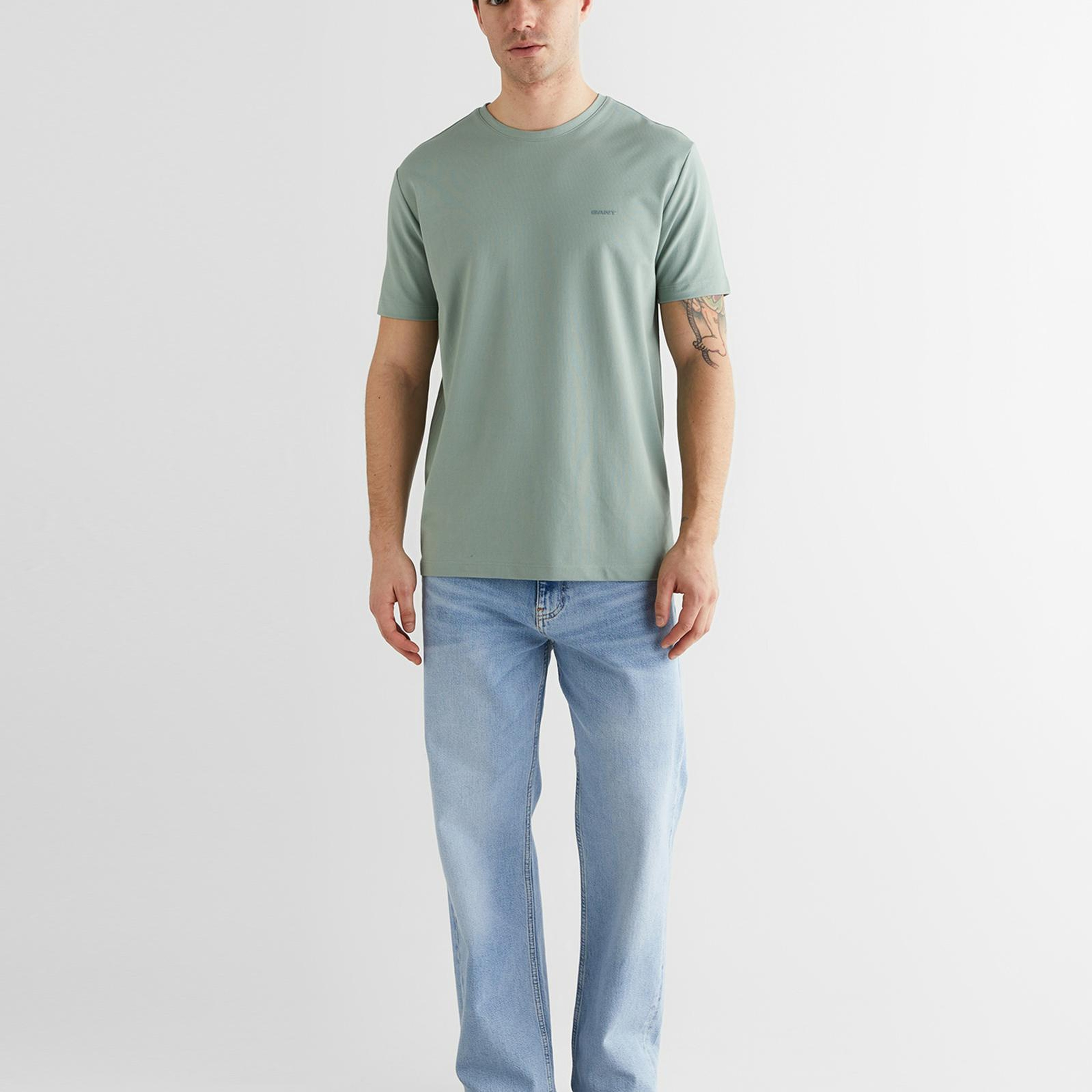 GANT Erkek Yeşil Baskılı Kısa Kollu T-Shirt