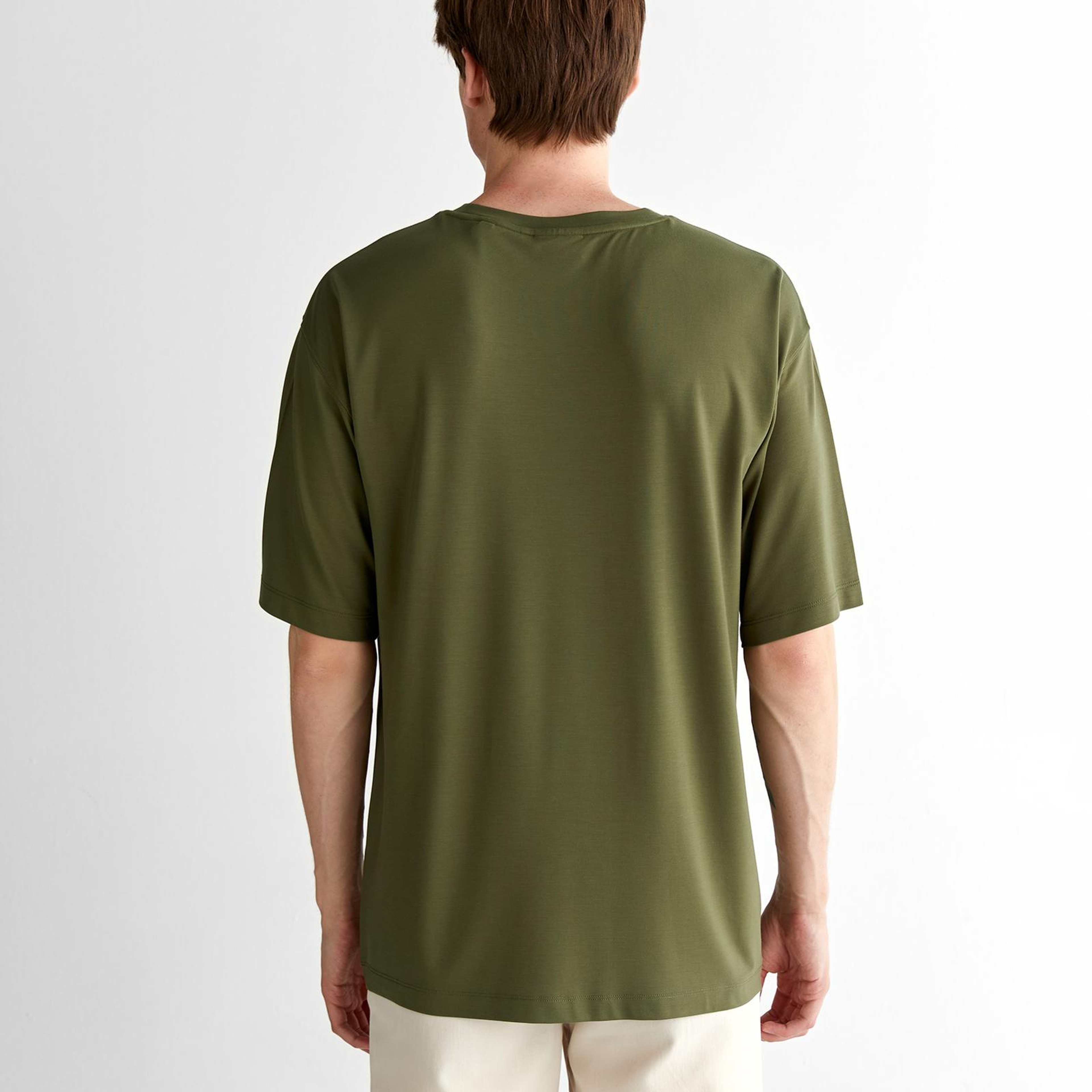 GANT Erkek Yeşil Relaxed Fit Bisiklet Yaka Logolu T-Shirt