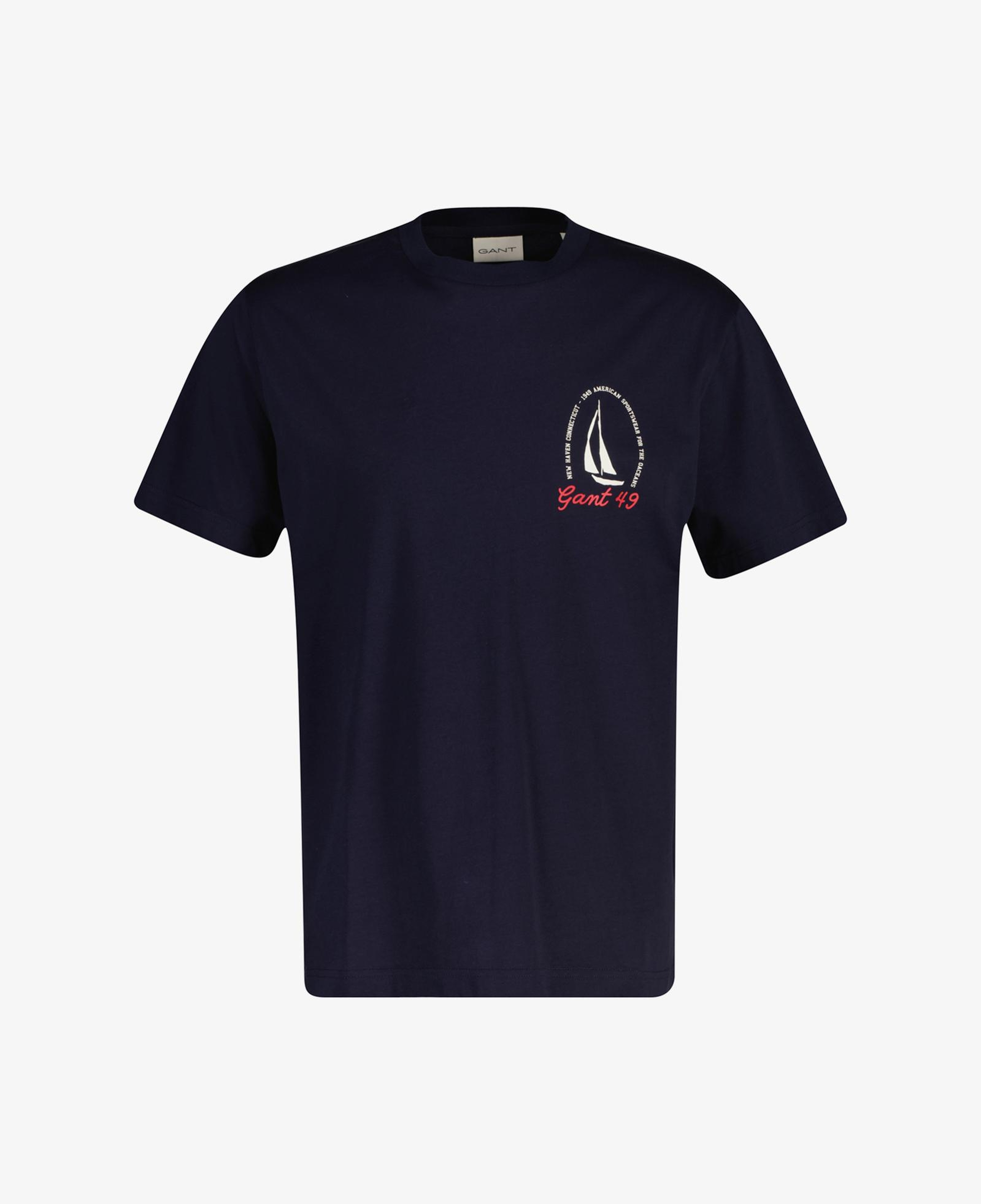 GANT Erkek Lacivert Baskılı Kısa Kollu T-Shirt