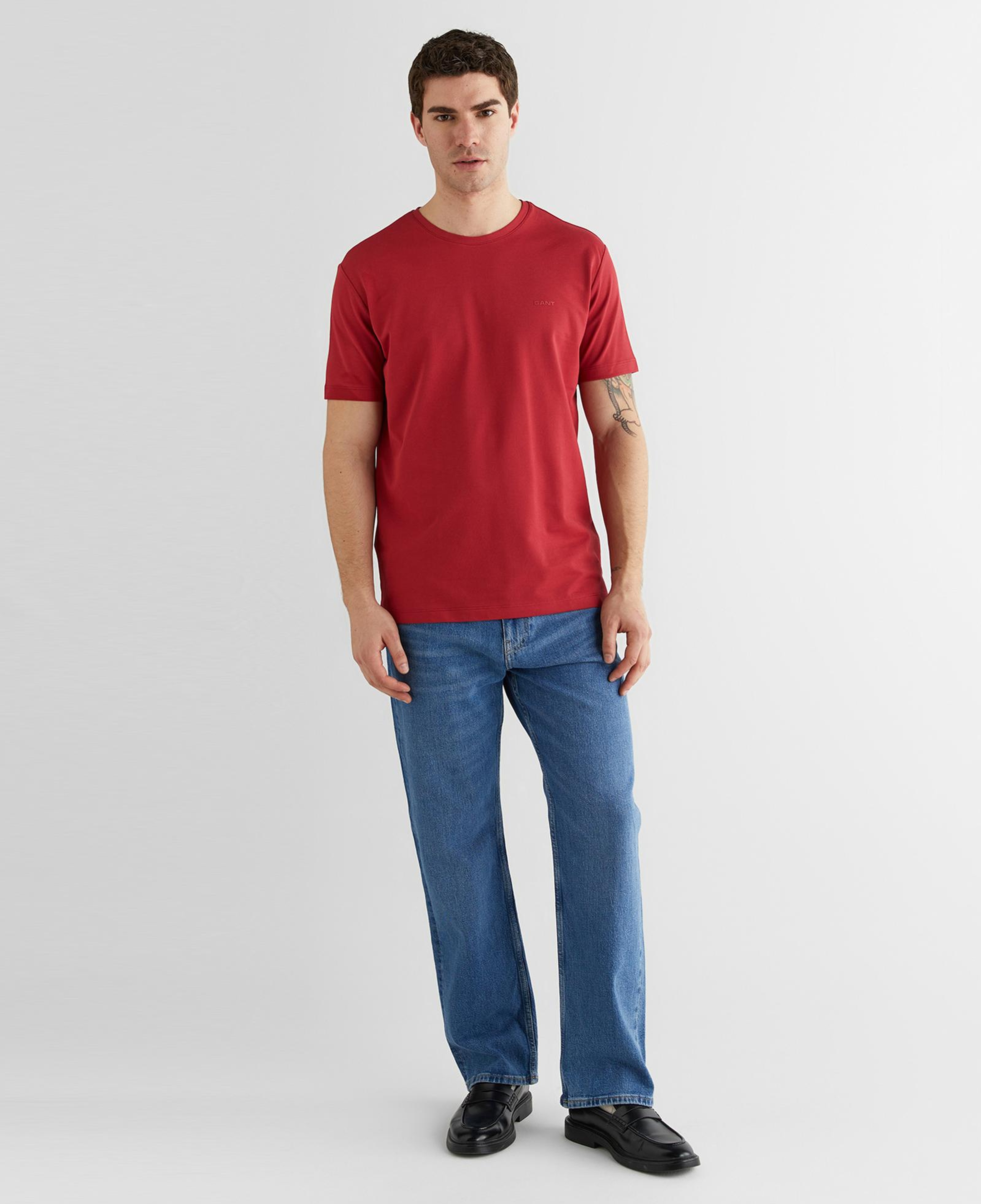 GANT Erkek Kırmızı Baskılı Kısa Kollu T-Shirt