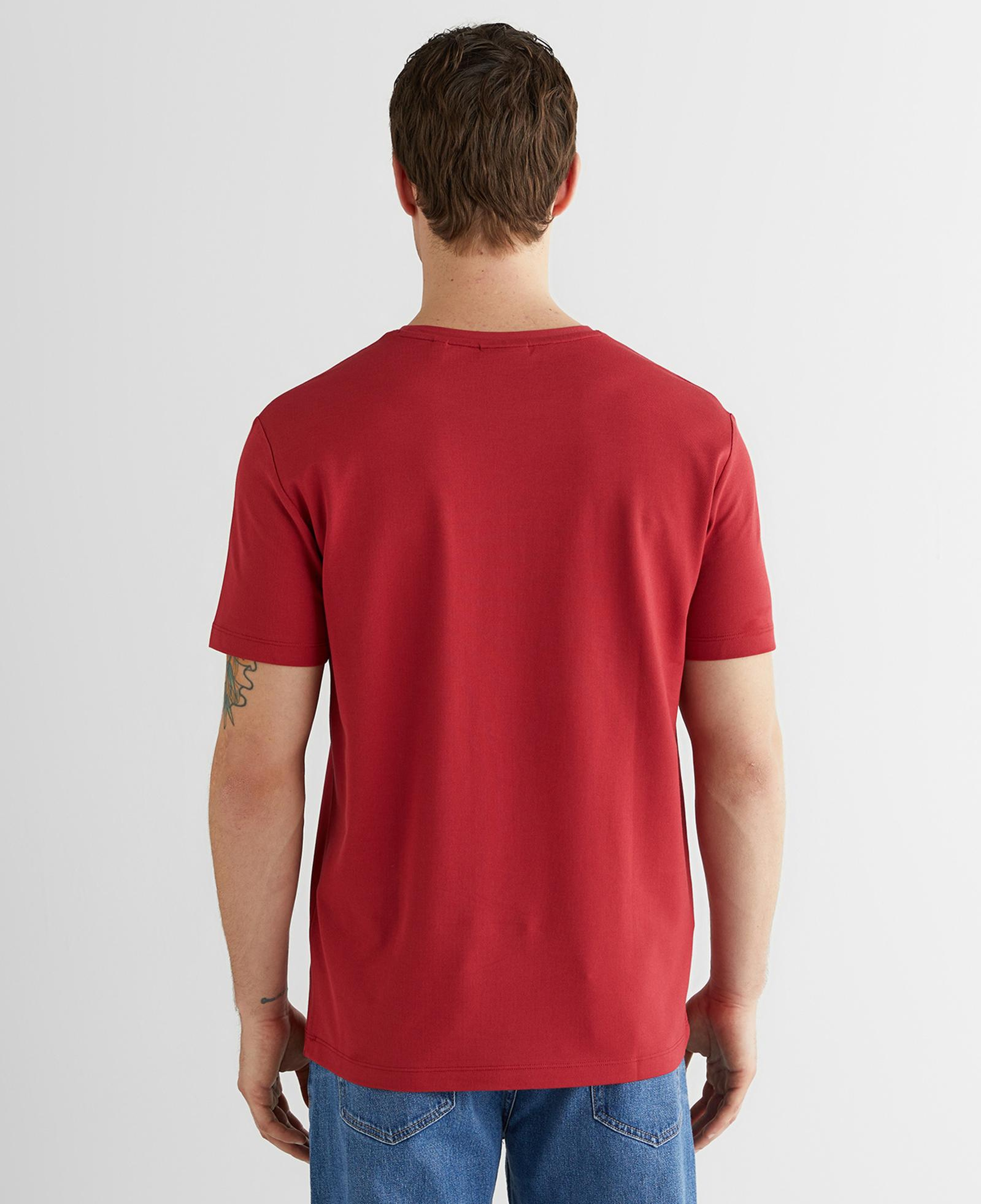 GANT Erkek Kırmızı Baskılı Kısa Kollu T-Shirt