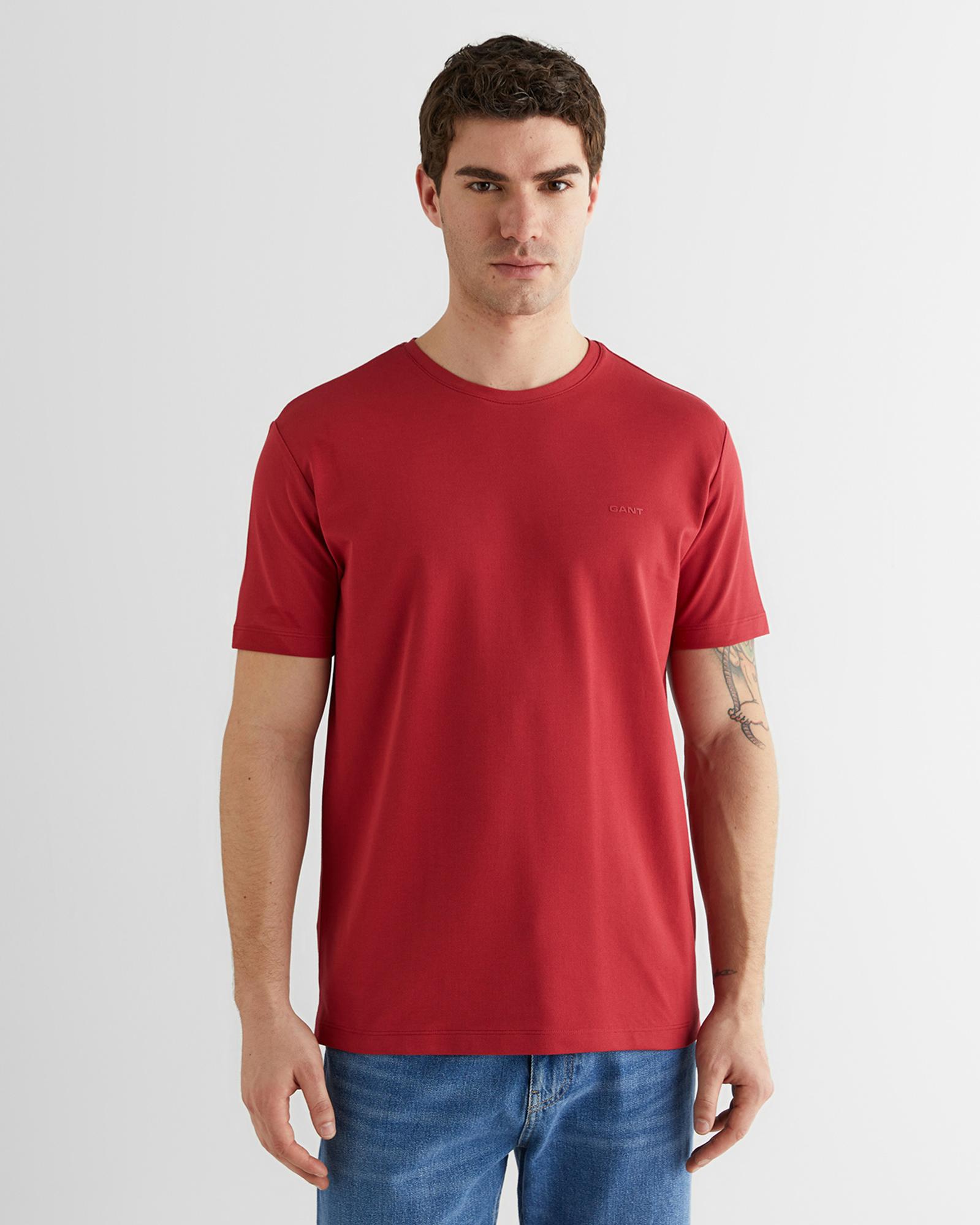 GANT Erkek Kırmızı Baskılı Kısa Kollu T-Shirt